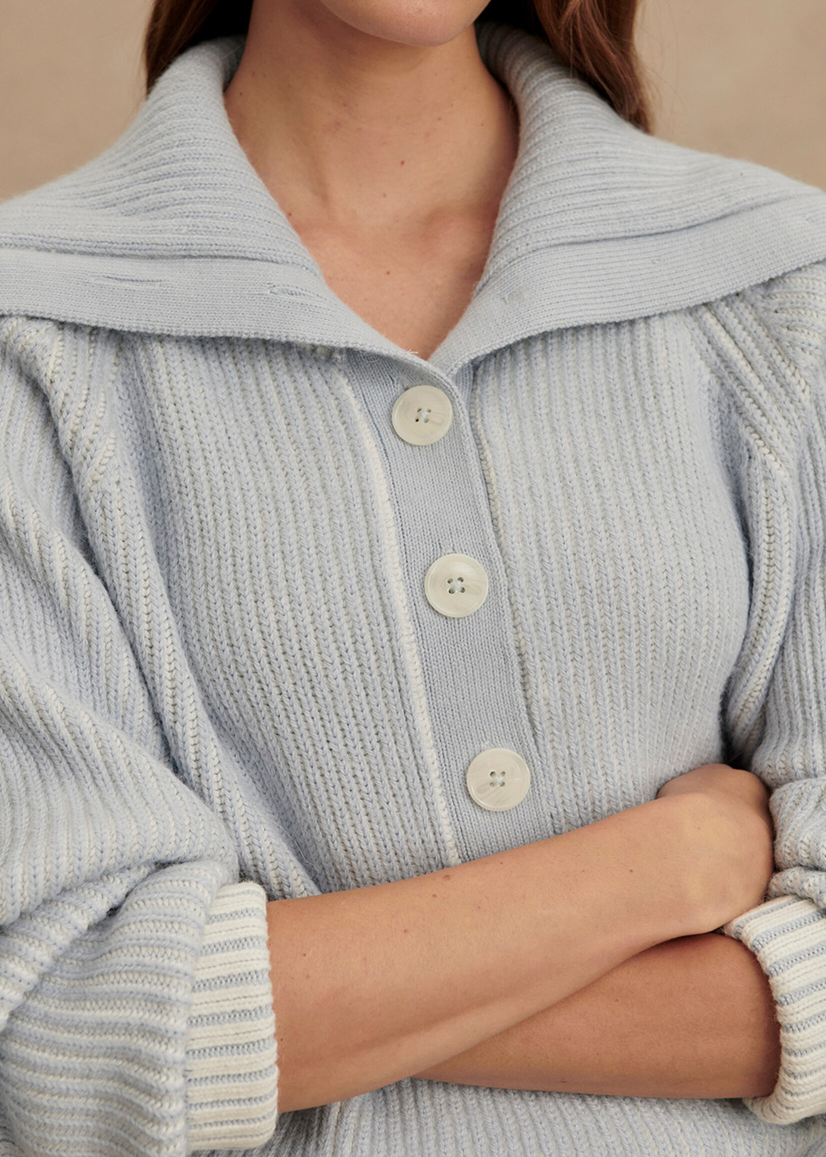 Varley Filey Plated Sweater Mist Blue