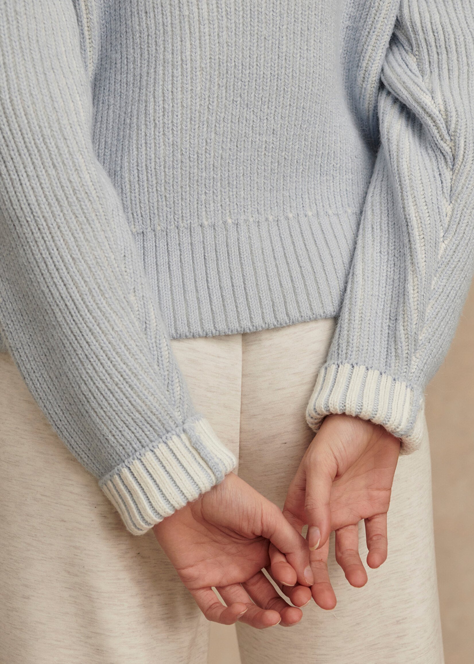 Varley Filey Plated Sweater Mist Blue