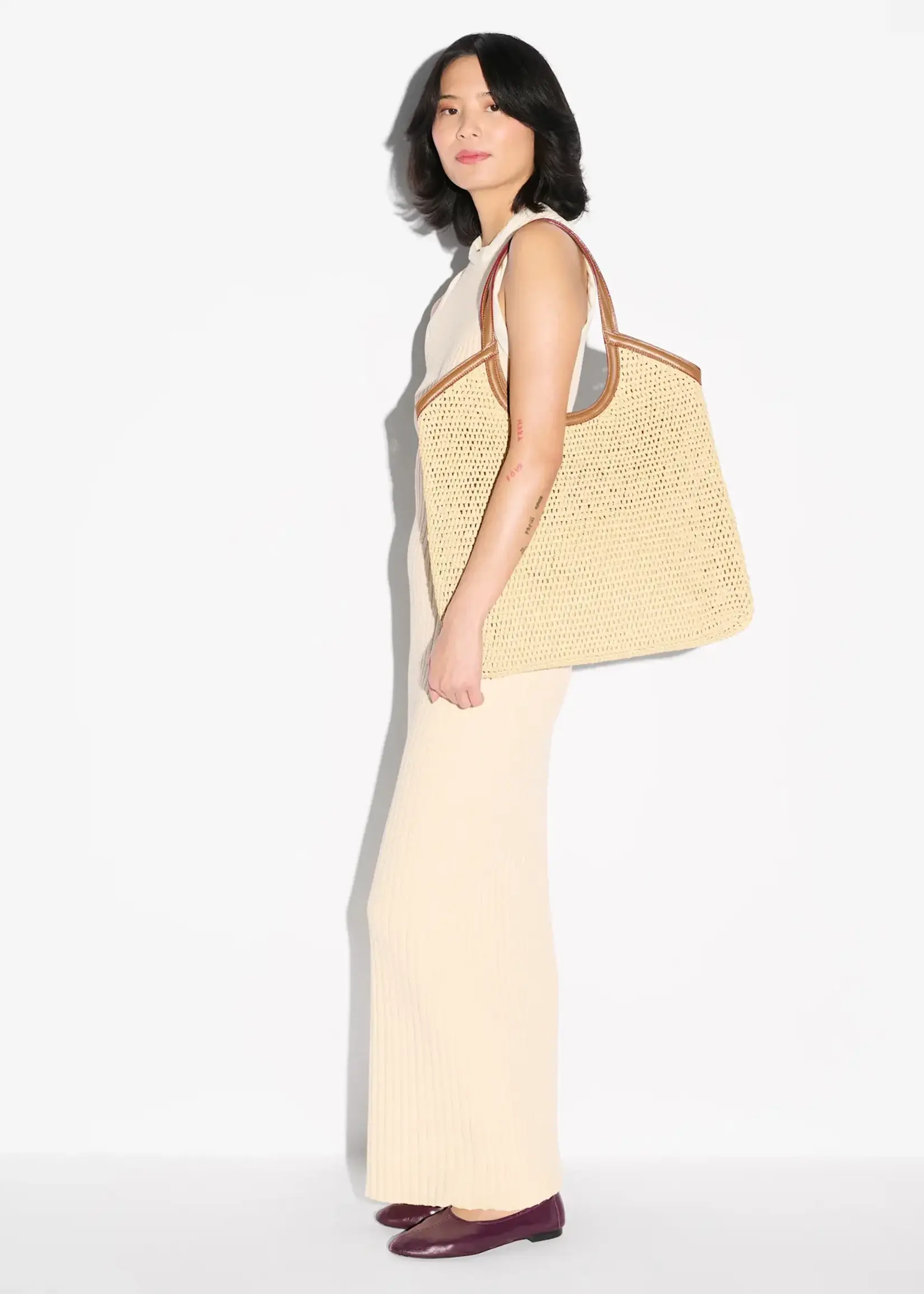 MZ Wallace Large Crochet Georgica Tote Camel