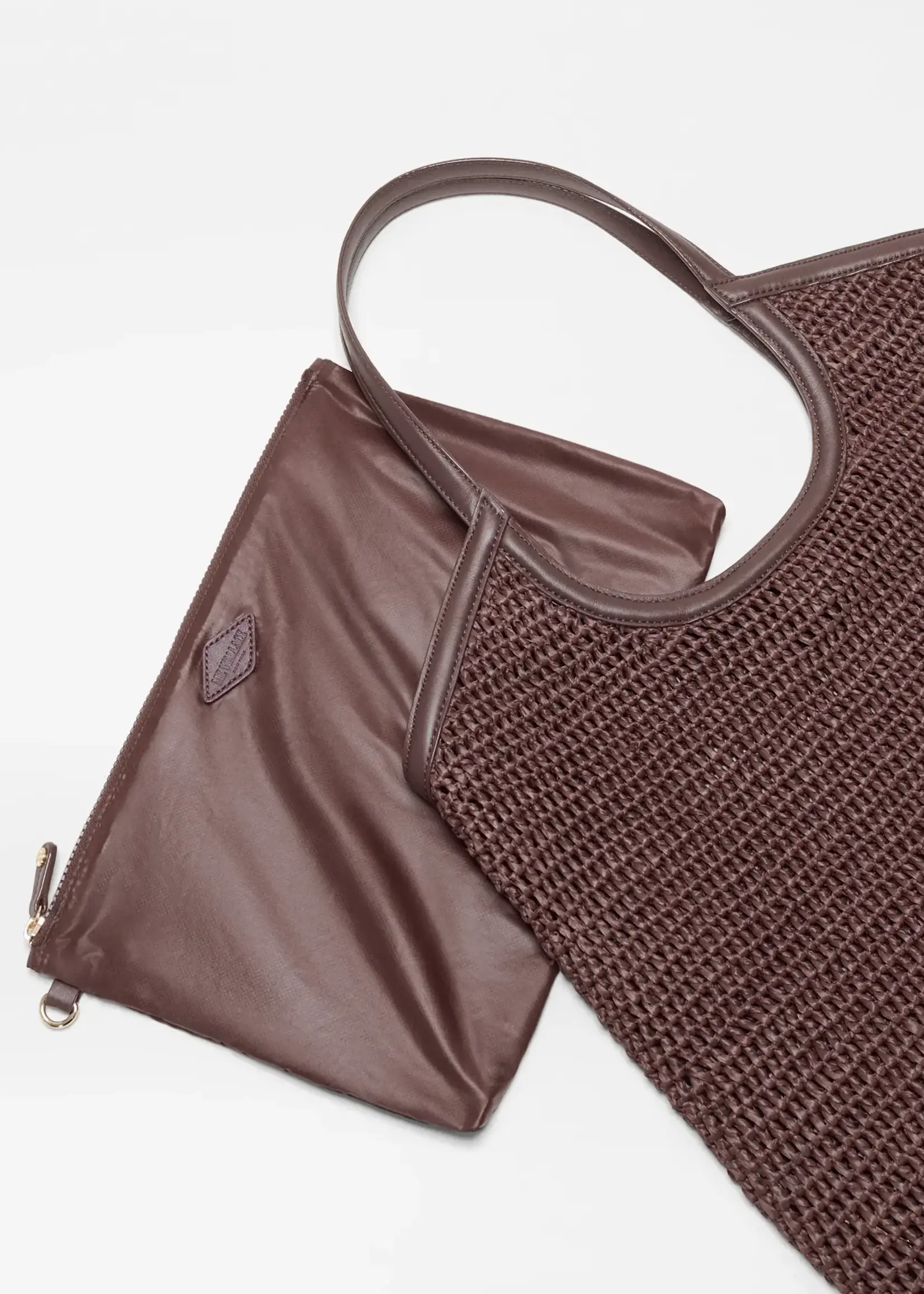 MZ Wallace Large Crochet Georgica Tote Brown