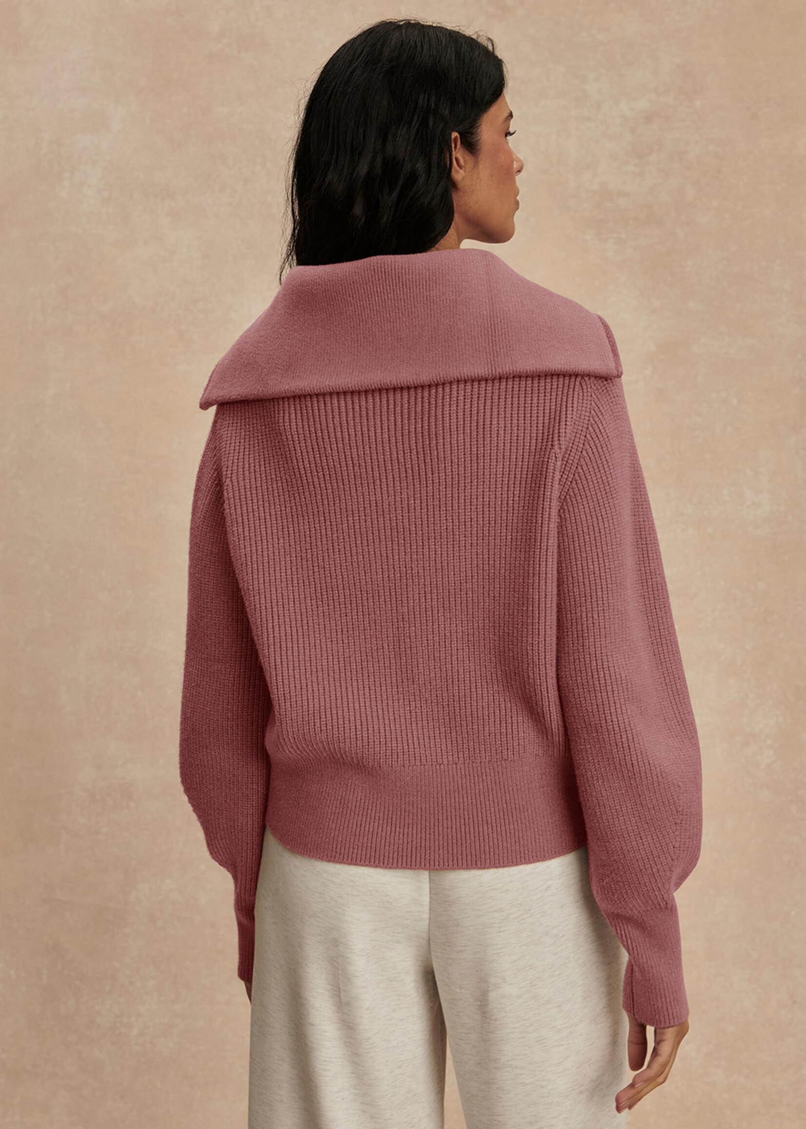 Varley Maura Half Zip Knit Wistful Mauve