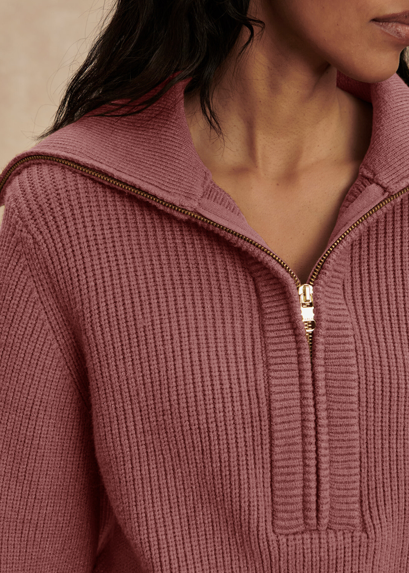 Varley Maura Half Zip Knit Wistful Mauve
