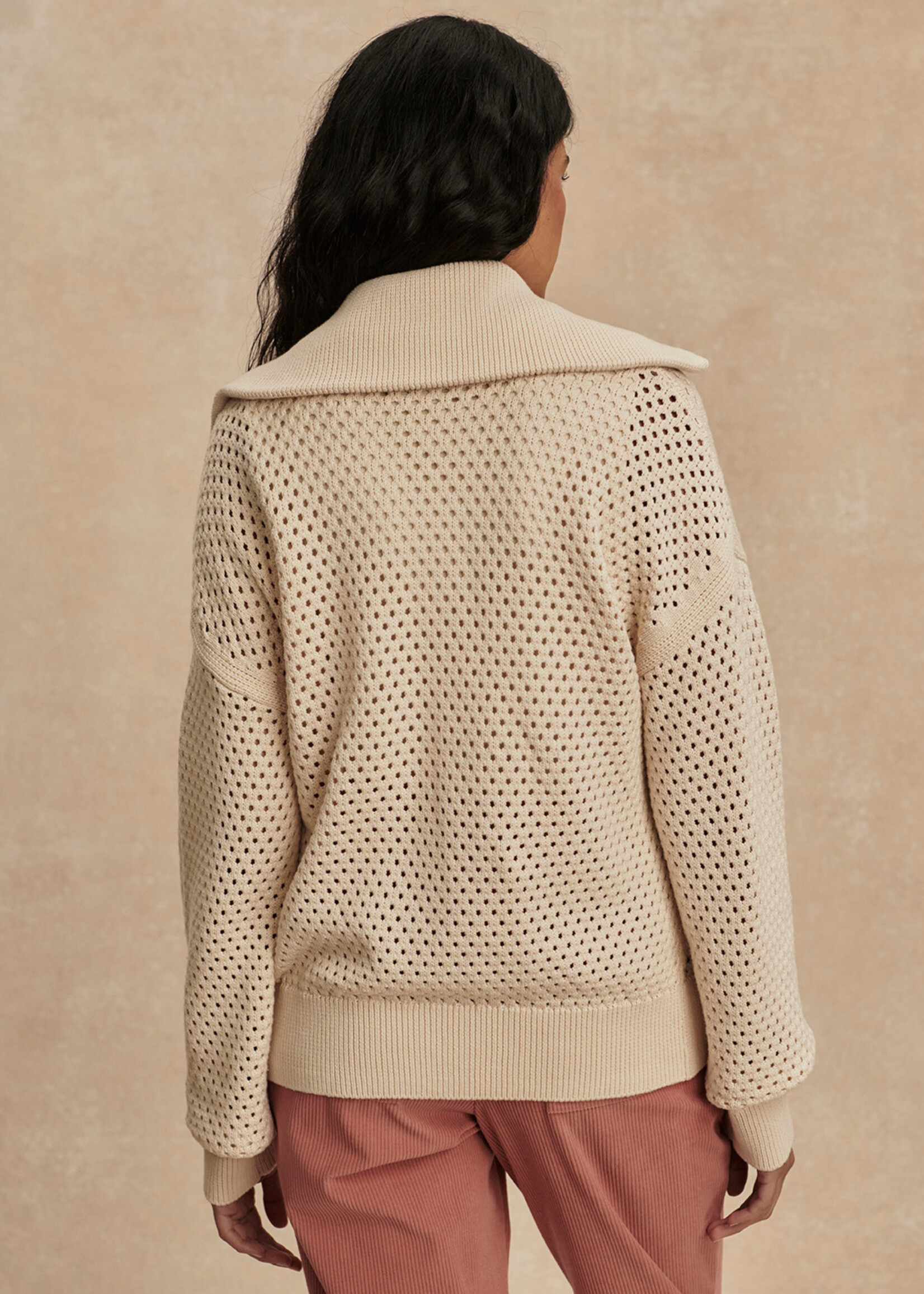 Varley Myrtle Button Through Knit Birch