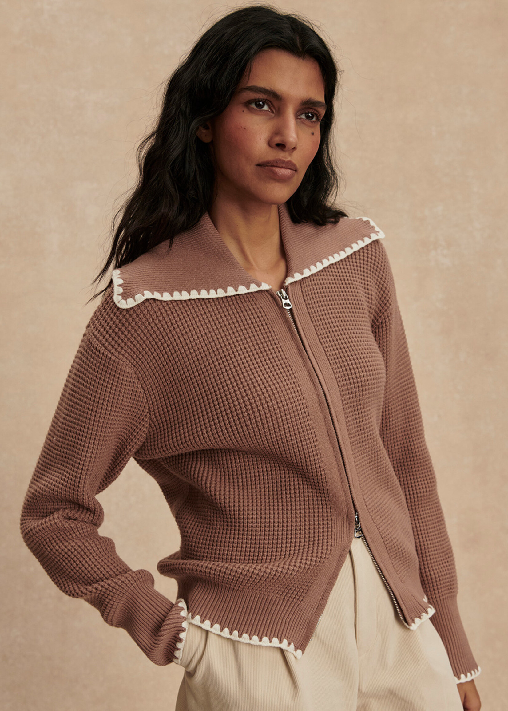 Varley Sibley Soft Knit Jacket Ginger Snap