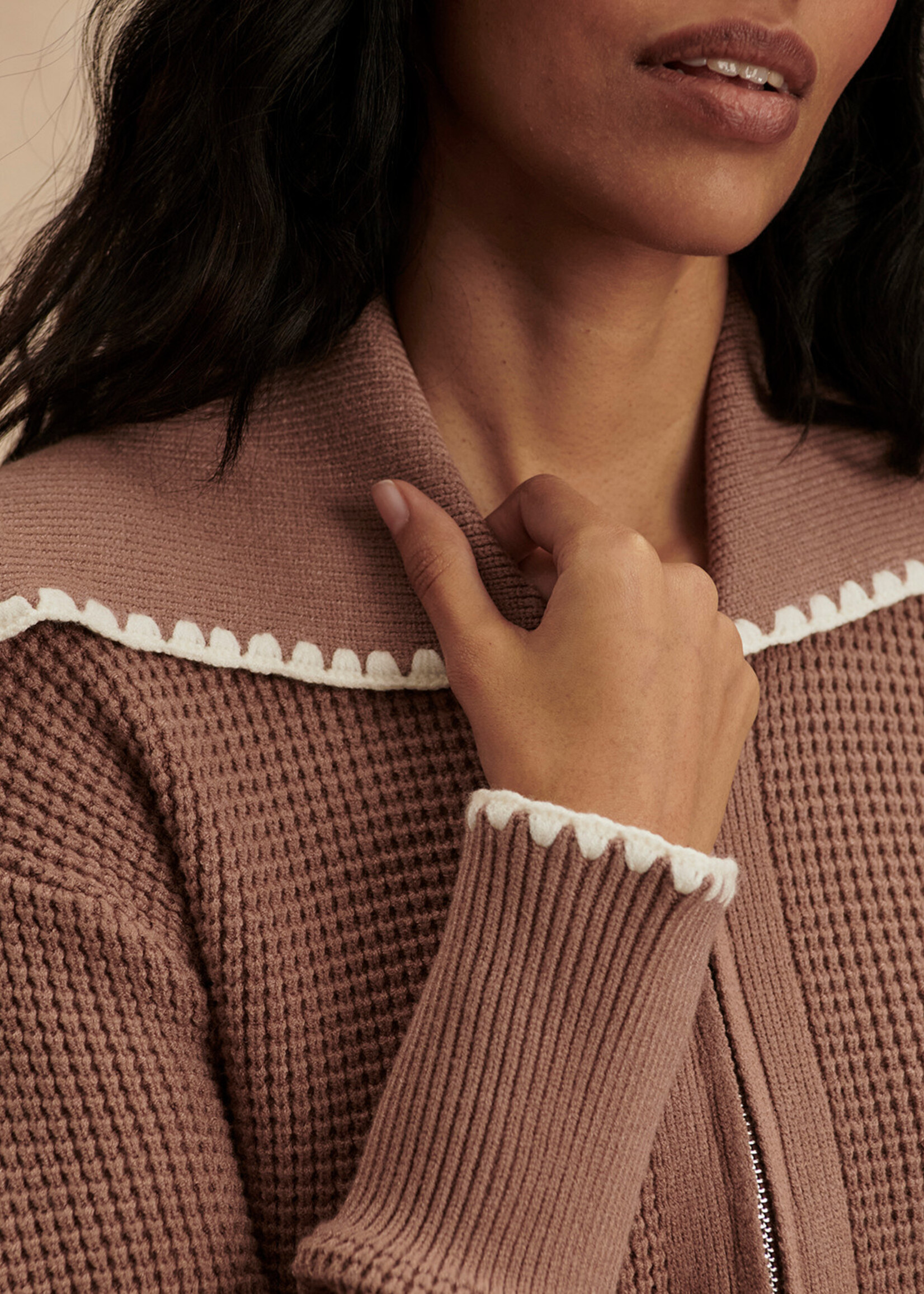 Varley Sibley Soft Knit Jacket Ginger Snap