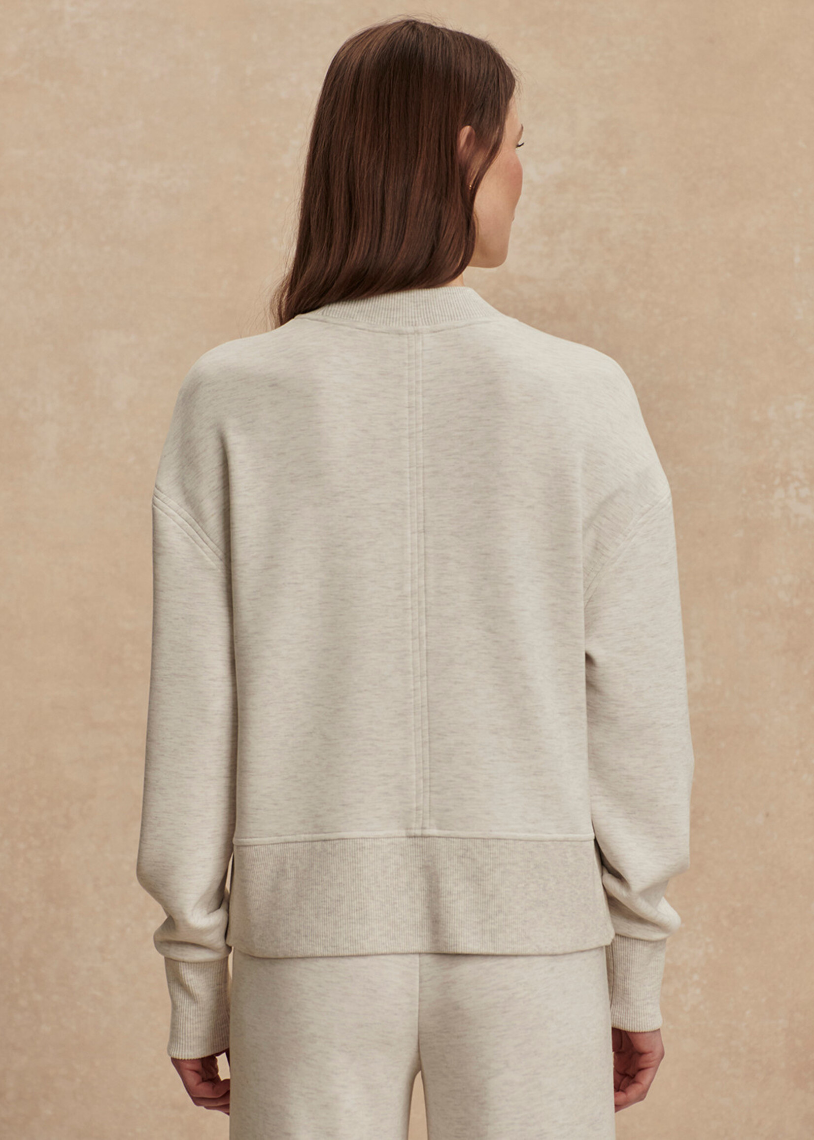 Varley Philippe Crop Sweat Ivory Marl