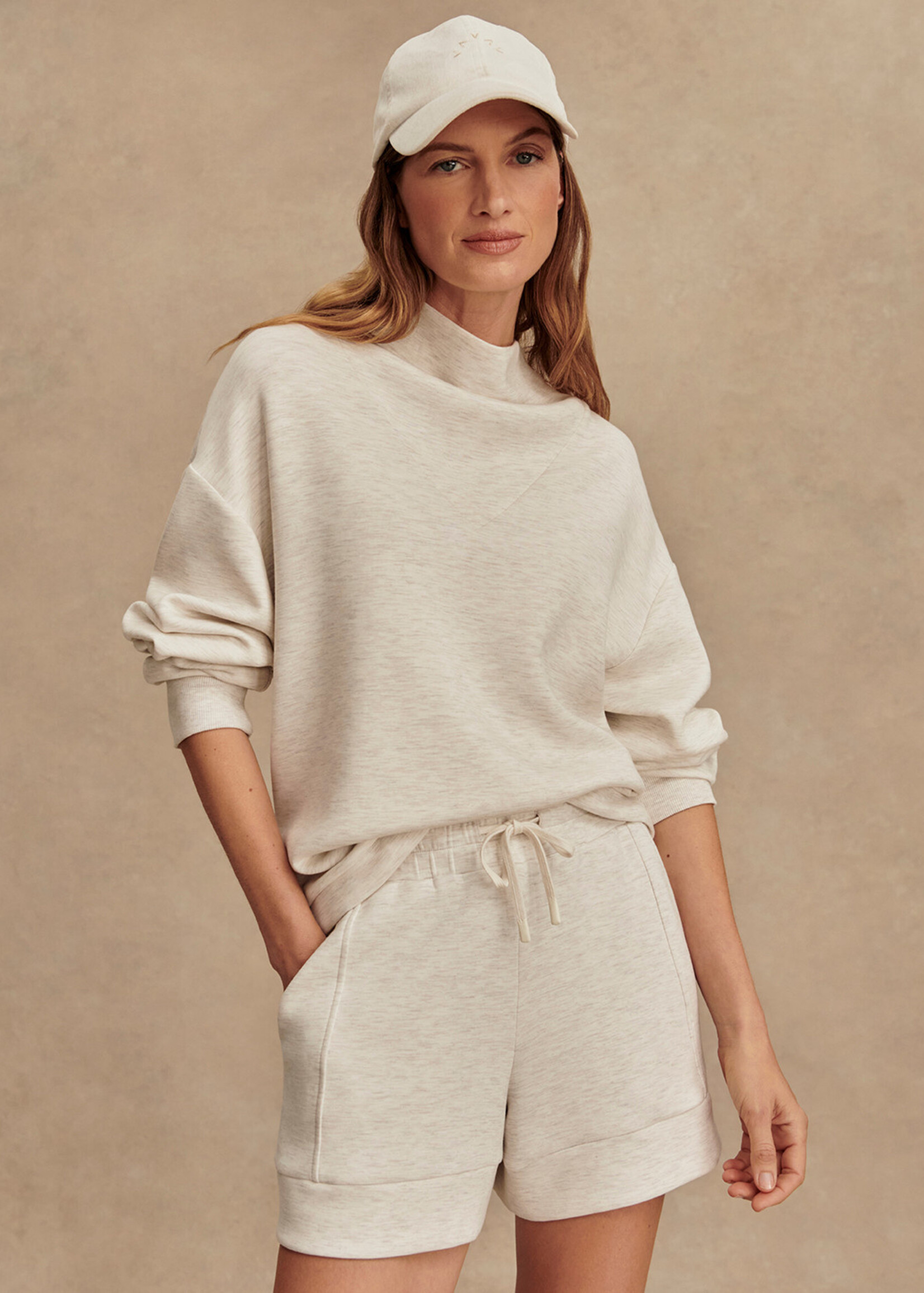 Varley Atrium High Rise Short 4.5 Ivory Marl