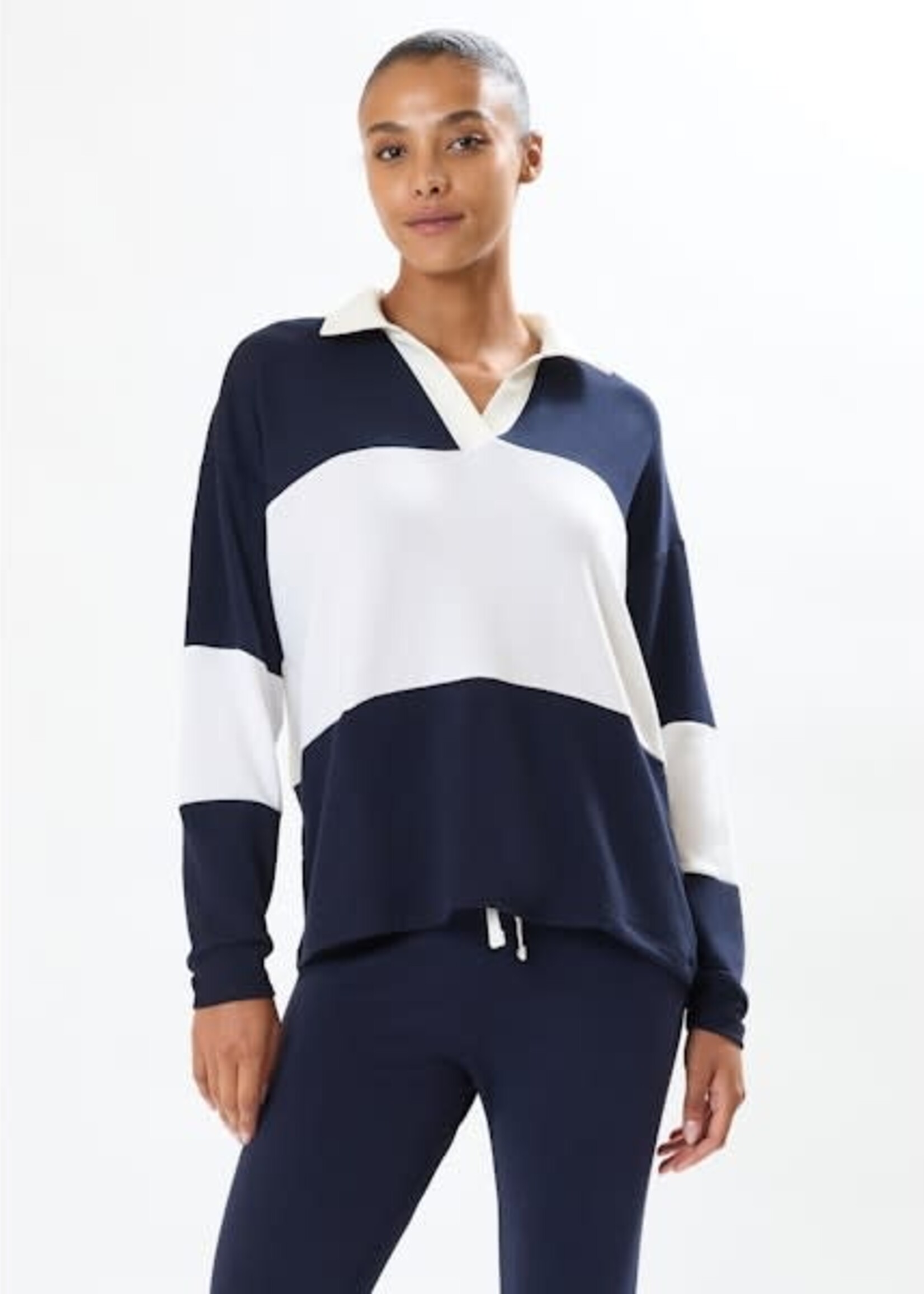 Splits59 Katie Fleece Rugby Indigo/White