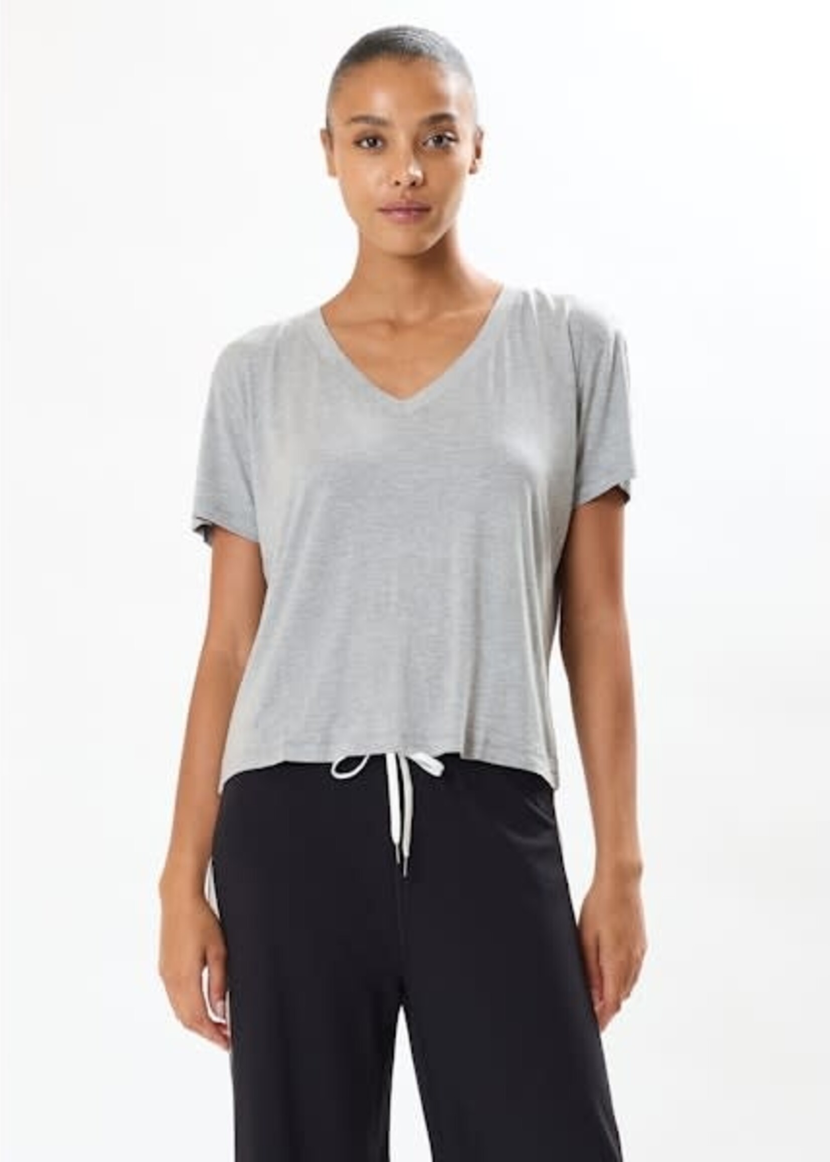 Splits59 Georgia V-Neck Jersey Tee Grey