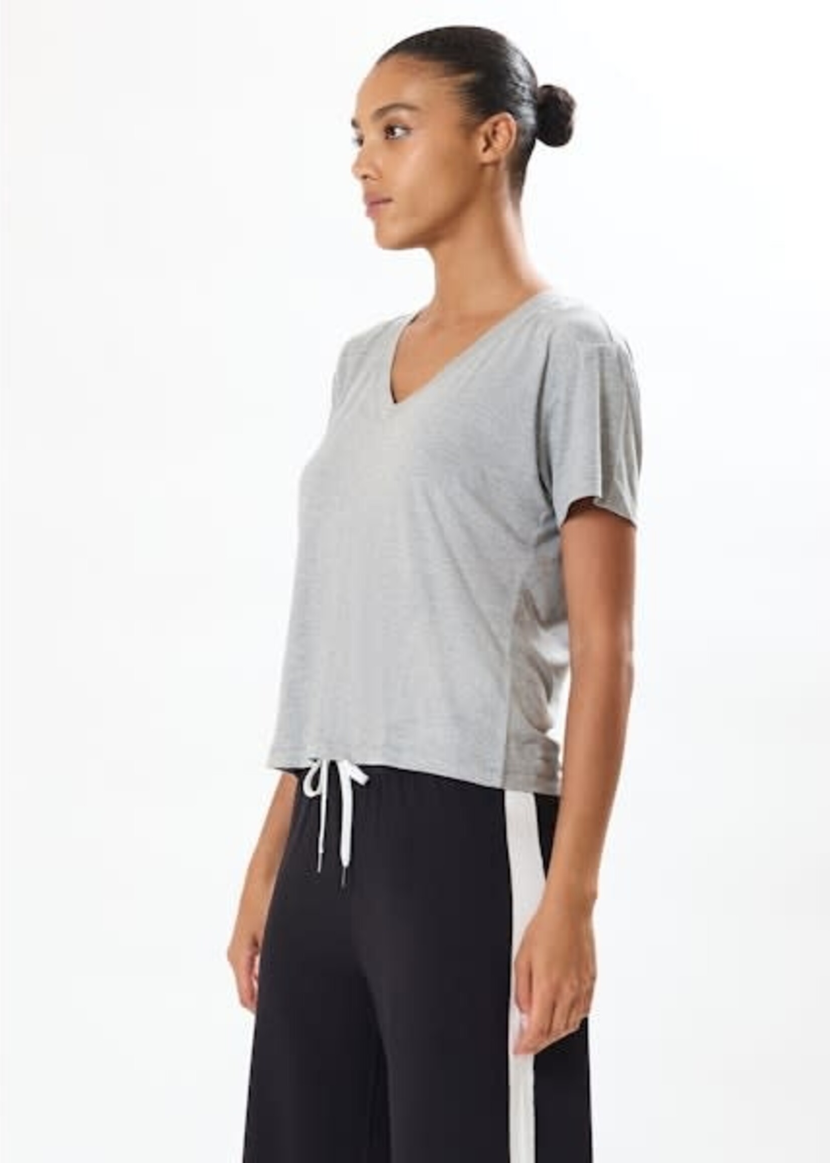 Splits59 Georgia V-Neck Jersey Tee Grey