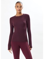 Splits59 Louise Rib Long Sleeve Dark Cherry