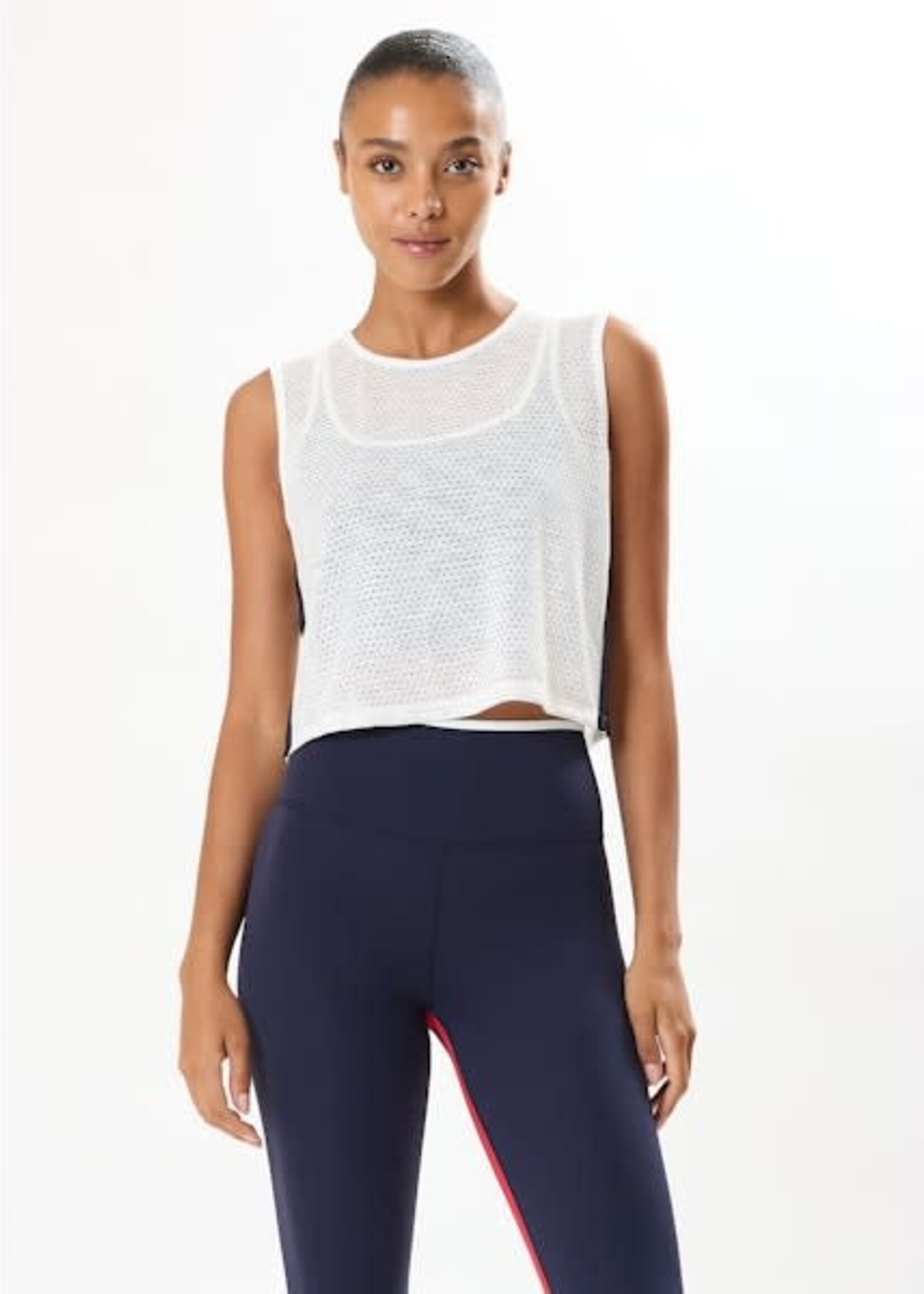 Splits59 Logan Mesh Tank White/Indigo
