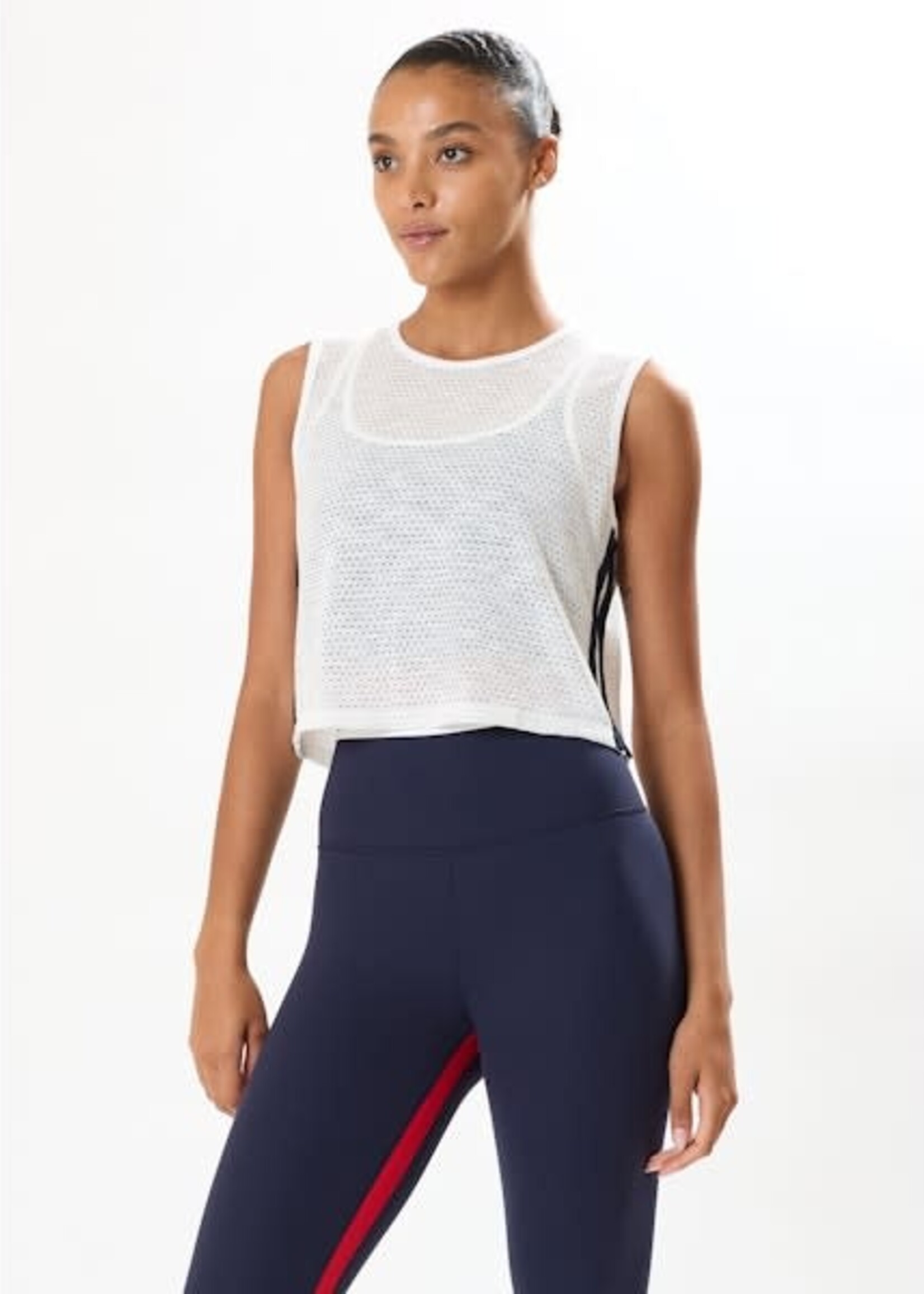 Splits59 Logan Mesh Tank White/Indigo