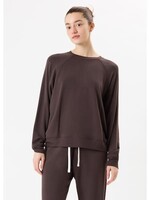 Splits59 Andie Oversized Fleece Sweatshirt Dark Chocolate