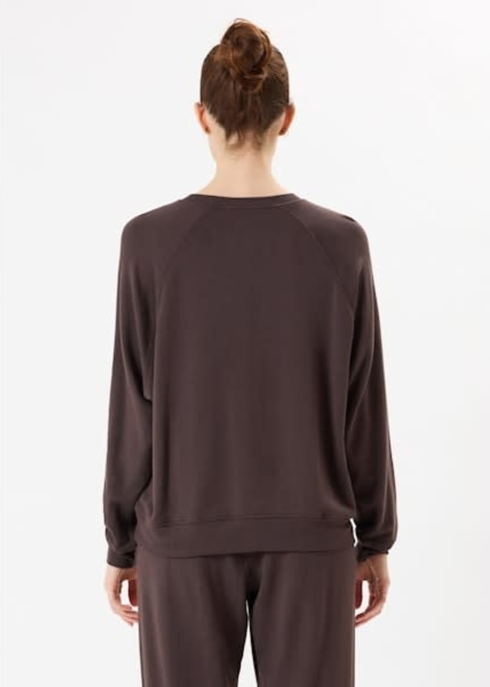 Splits59 Andie Oversized Fleece Sweatshirt Dark Chocolate