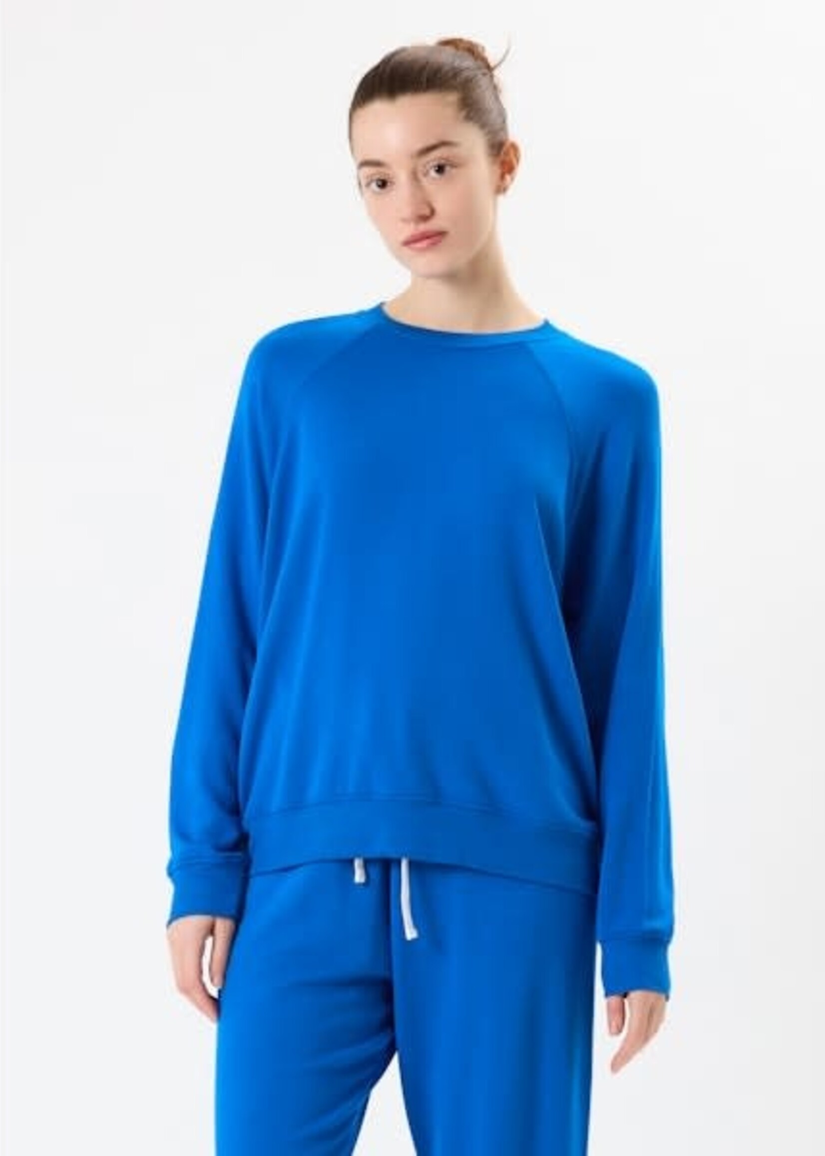 Splits59 Andie Oversized Fleece Sweatshirt Classic Blue