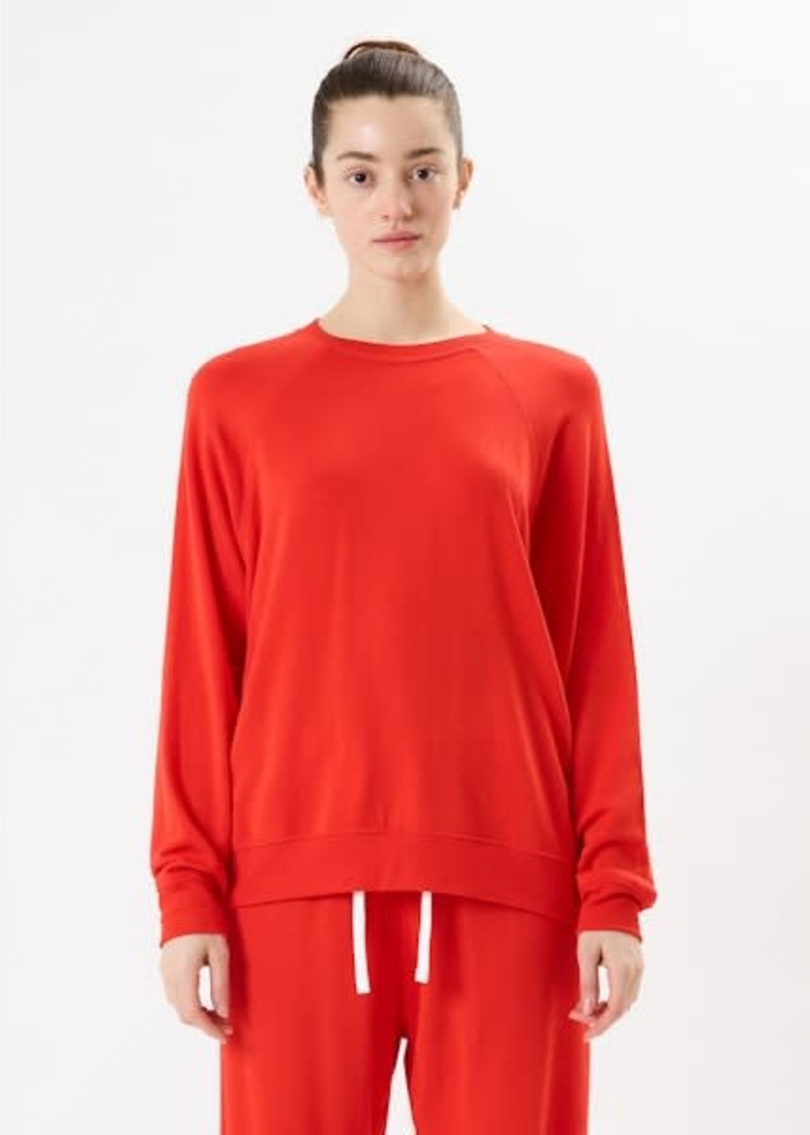 Splits59 Andie Oversized Fleece Sweatshirt Lotus Red