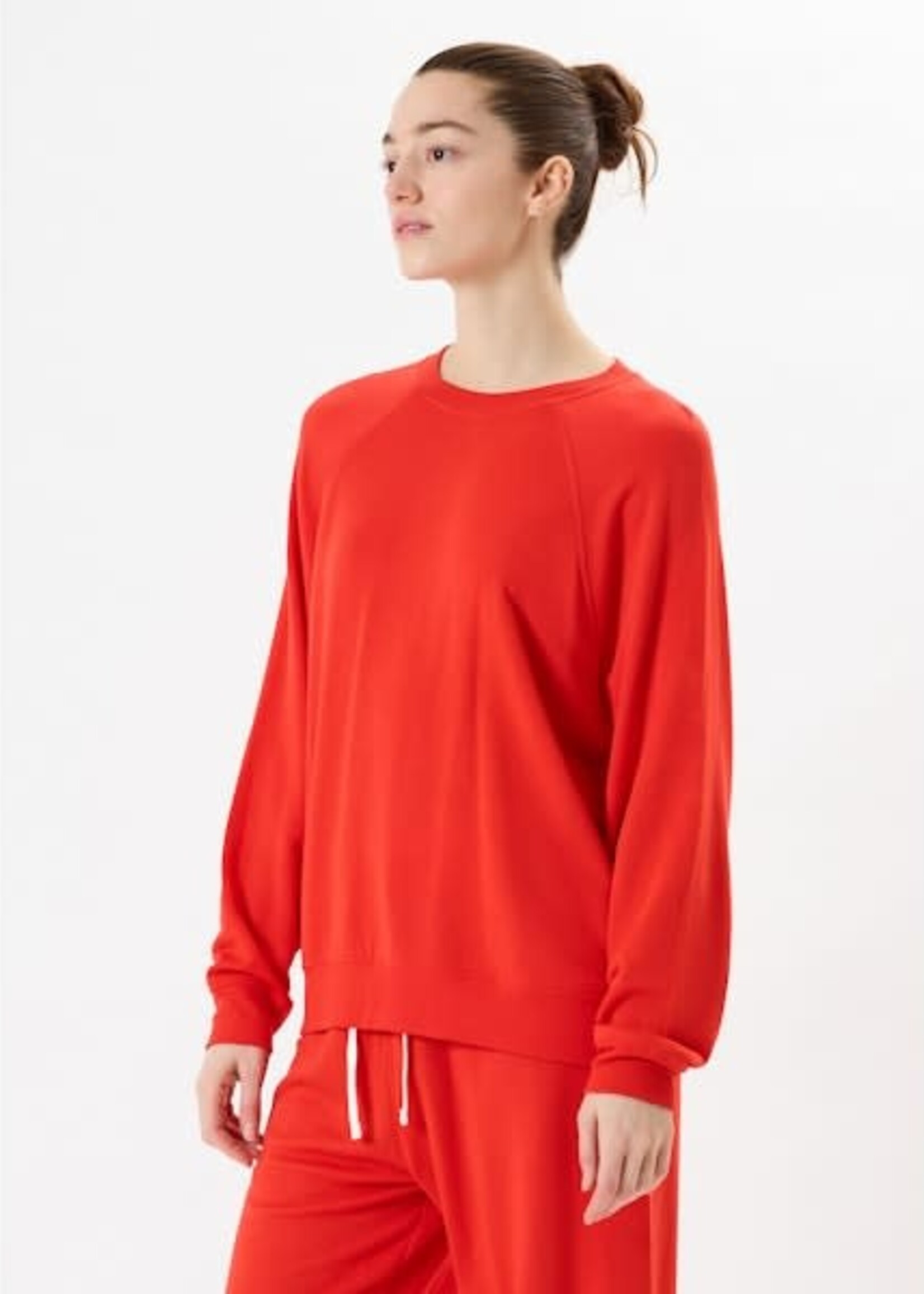 Splits59 Andie Oversized Fleece Sweatshirt Lotus Red