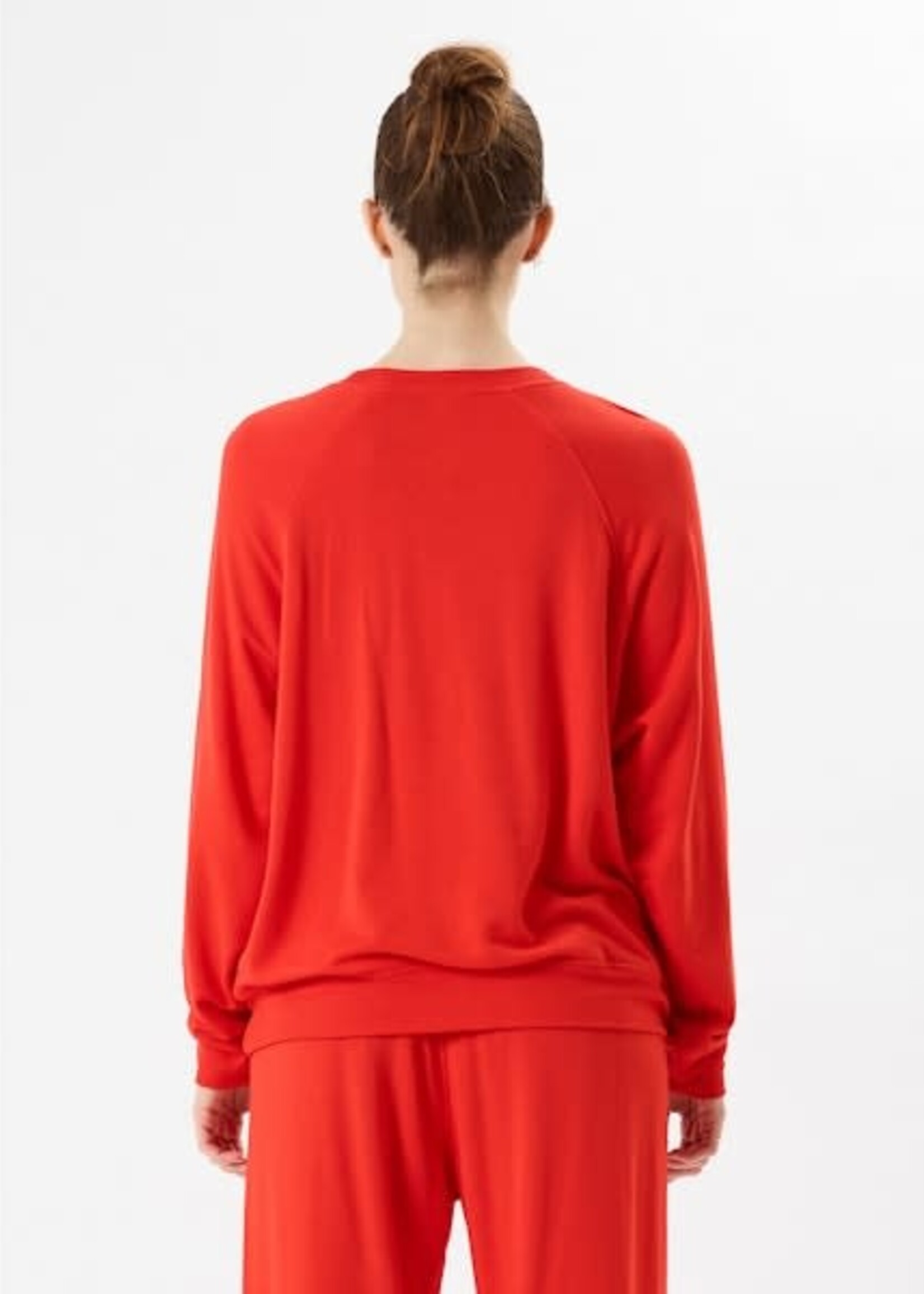 Splits59 Andie Oversized Fleece Sweatshirt Lotus Red