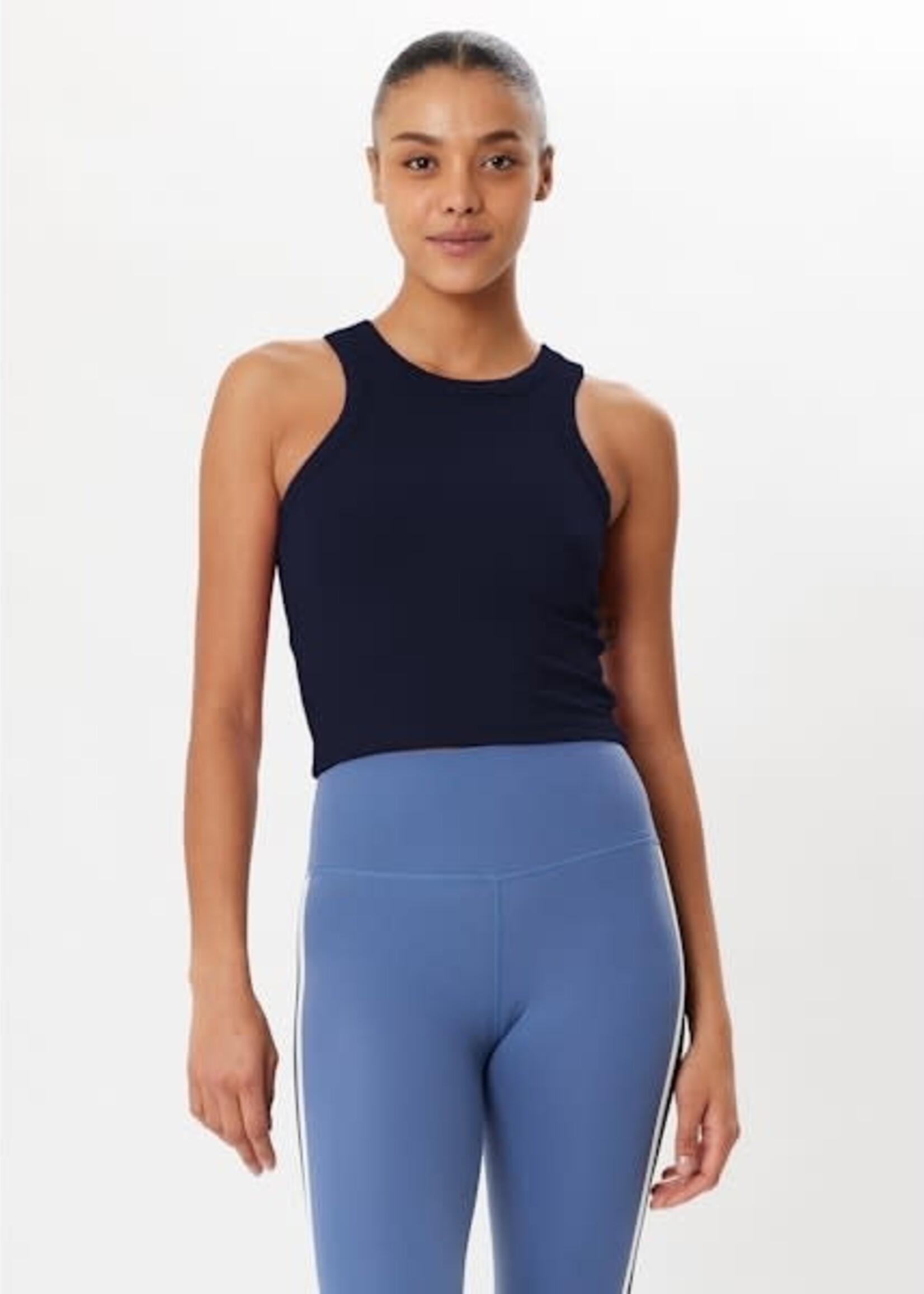 Splits59 Kiki Rib Crop Tank Indigo