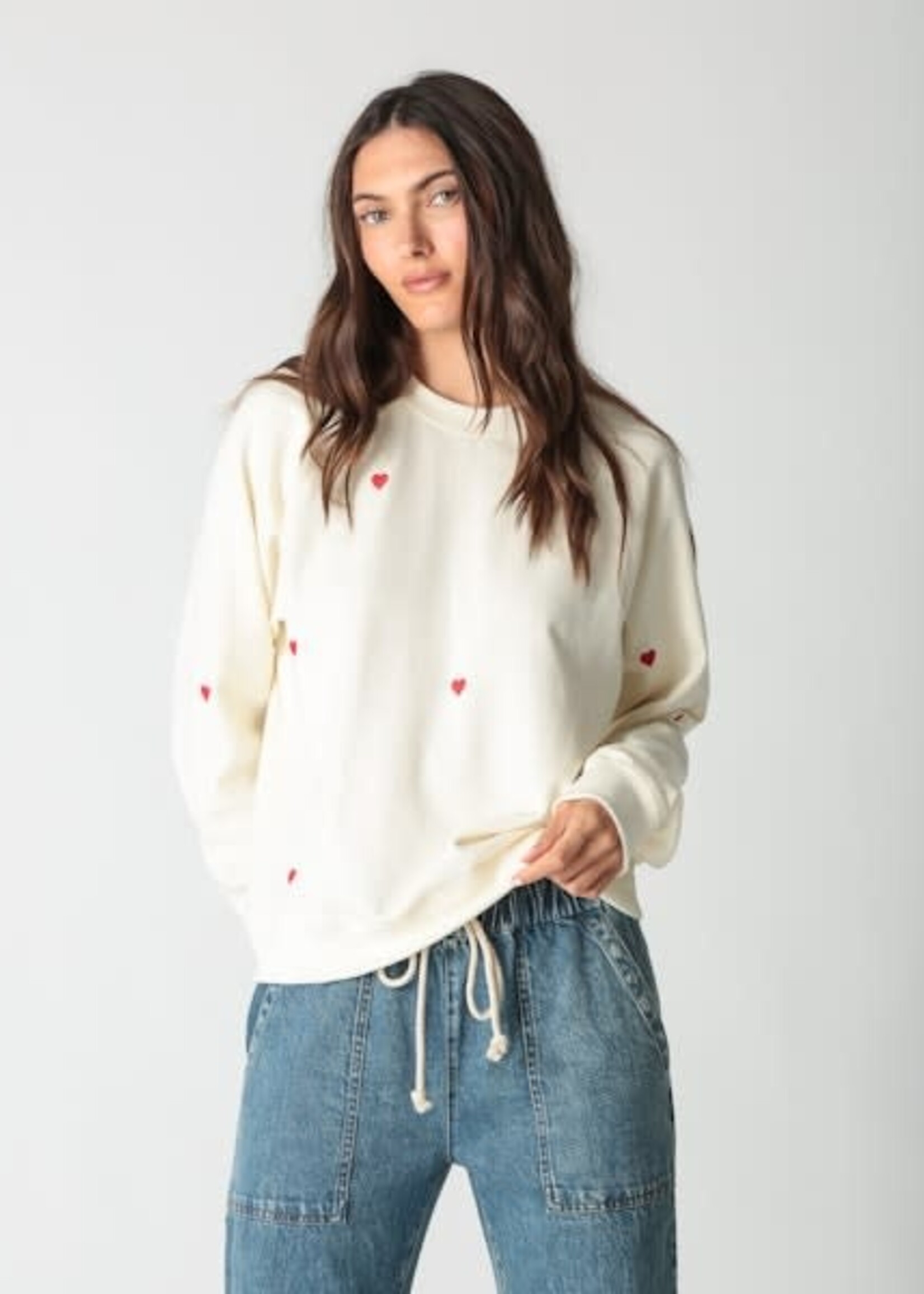 Electric & Rose Ronan Sweatshirt Ivory Heart