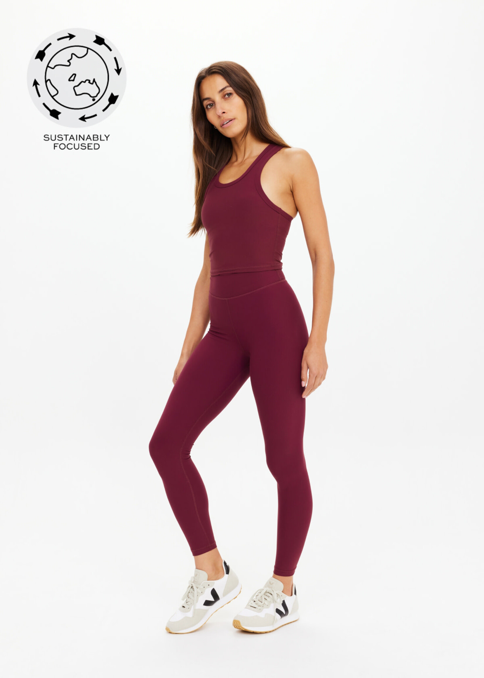 The Upside Peached 25in Midi Pant Bordeaux