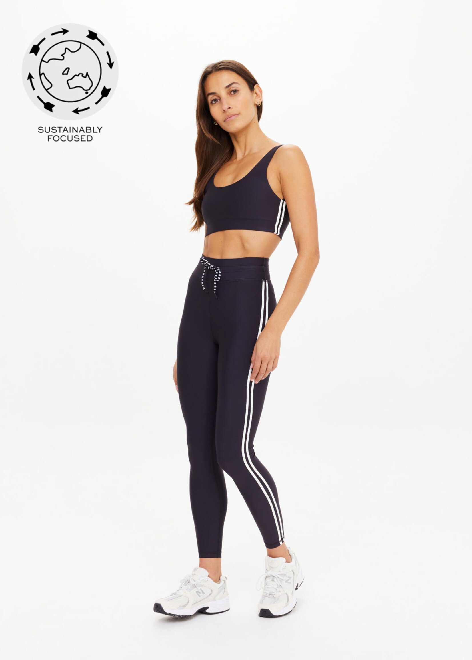 The Upside Oxford 25in Midi Pant Black