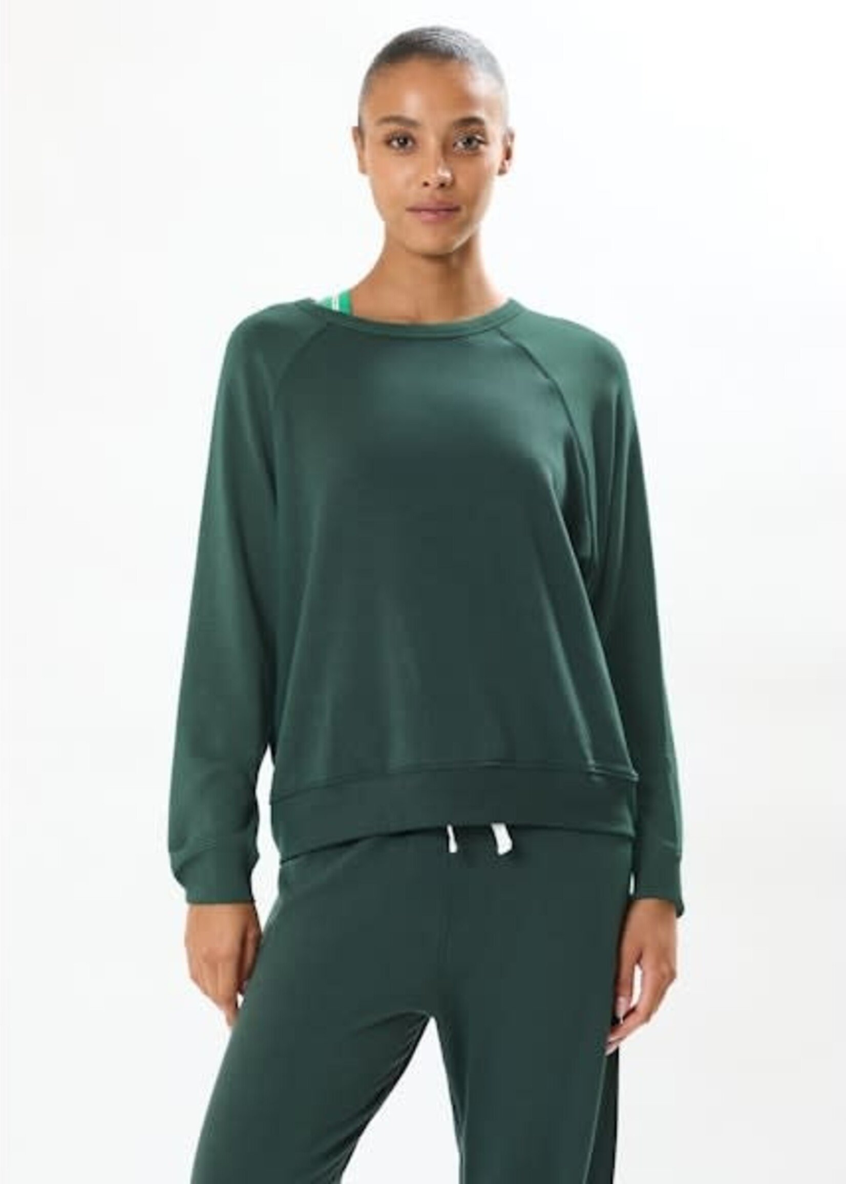 Splits59 Andie Oversized Fleece Sweatshirt Military