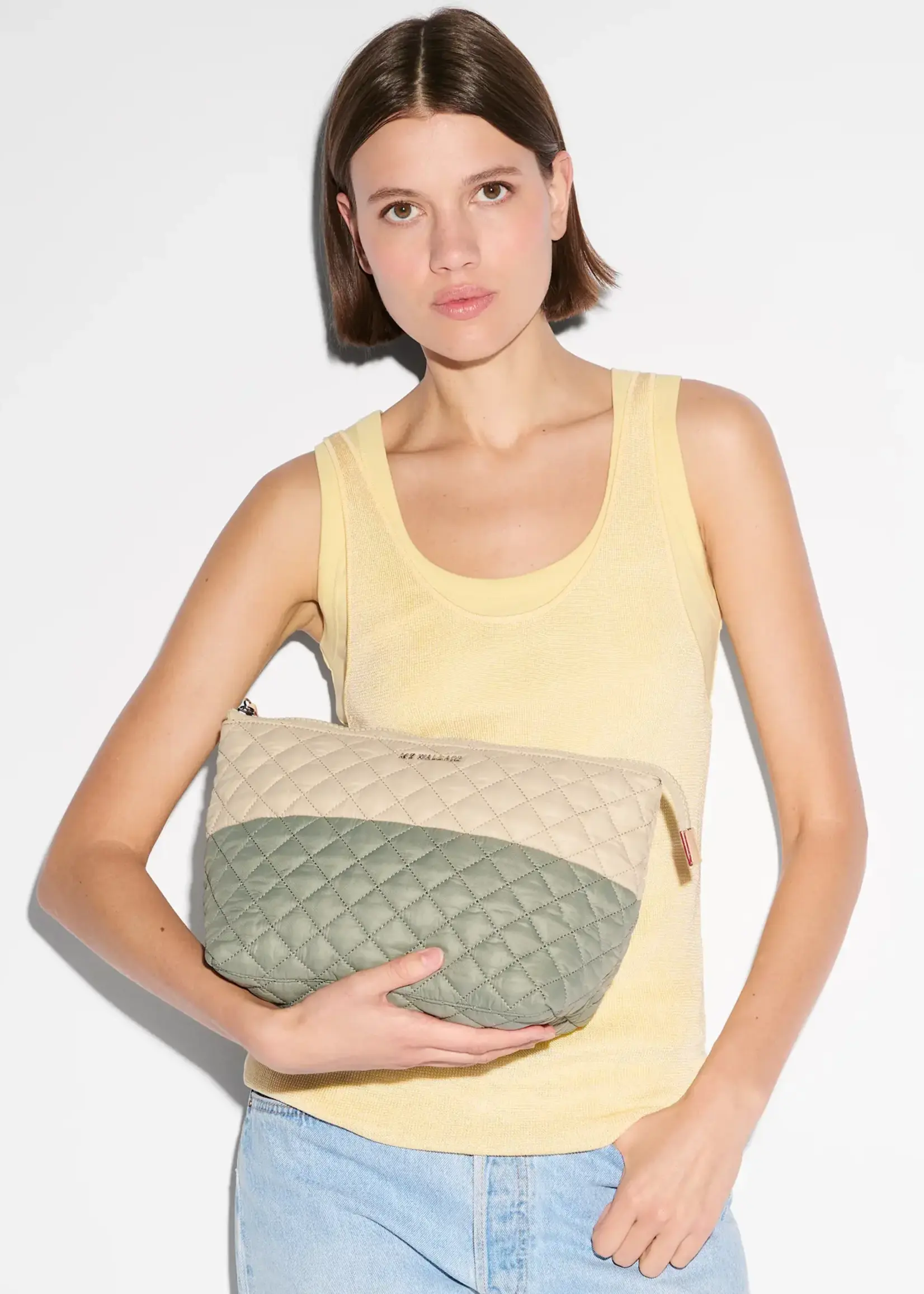 MZ Wallace Large Zoey Cosmetic Agave Green/Buff