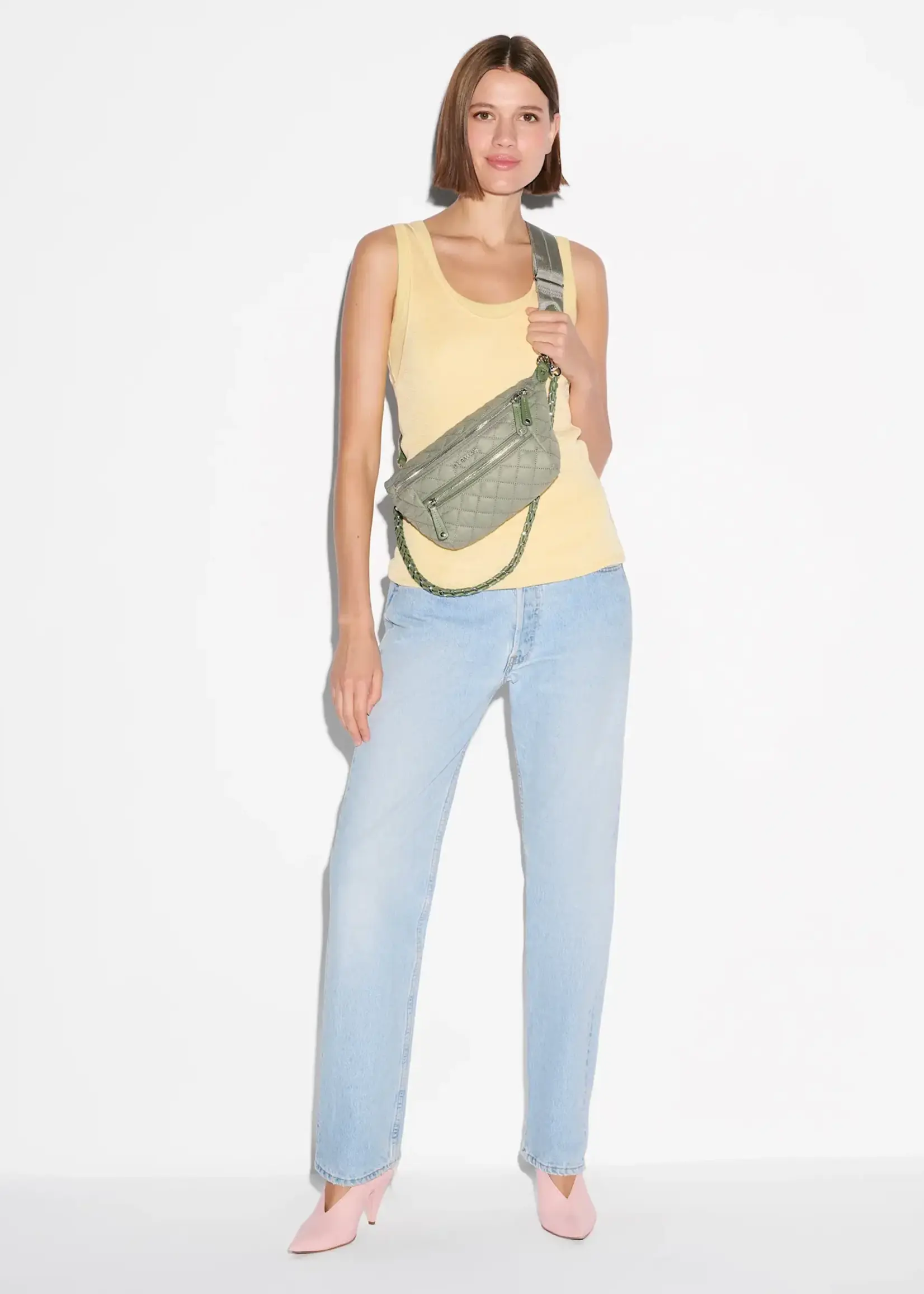 MZ Wallace Small Crosby Crossbody Sling Agave Green