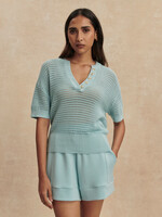 Varley Callie Knit Top Porcelain Blue
