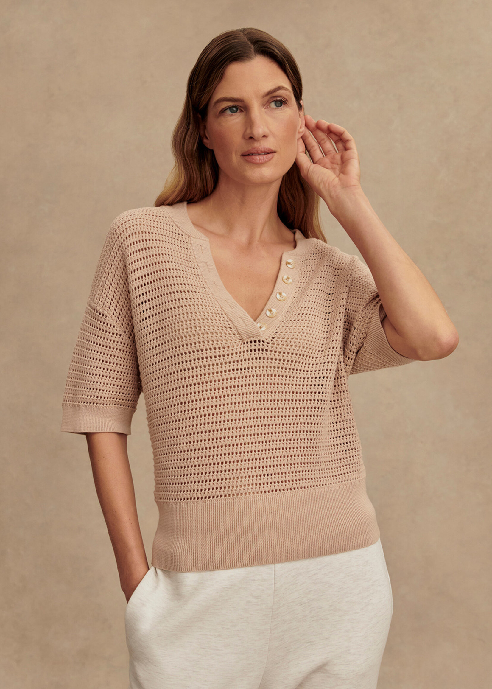 Varley Callie Knit Top Moonlight