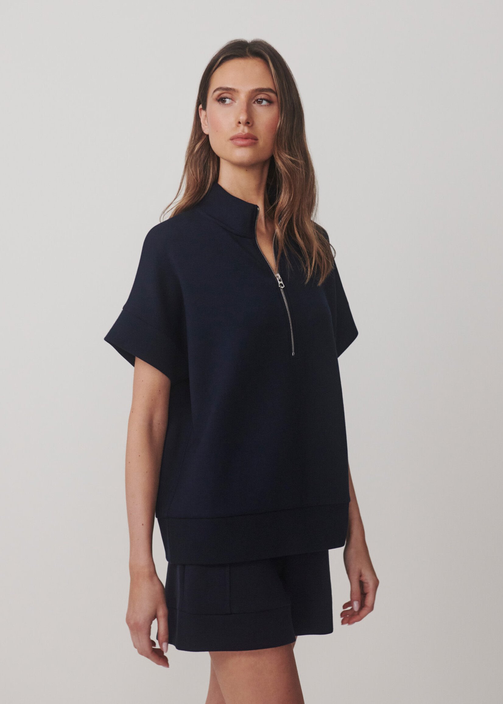 Varley Ritchie Short Sleeve Sweat Navy