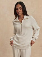 Varley Selene Half Zip Sweat Ivory Marl
