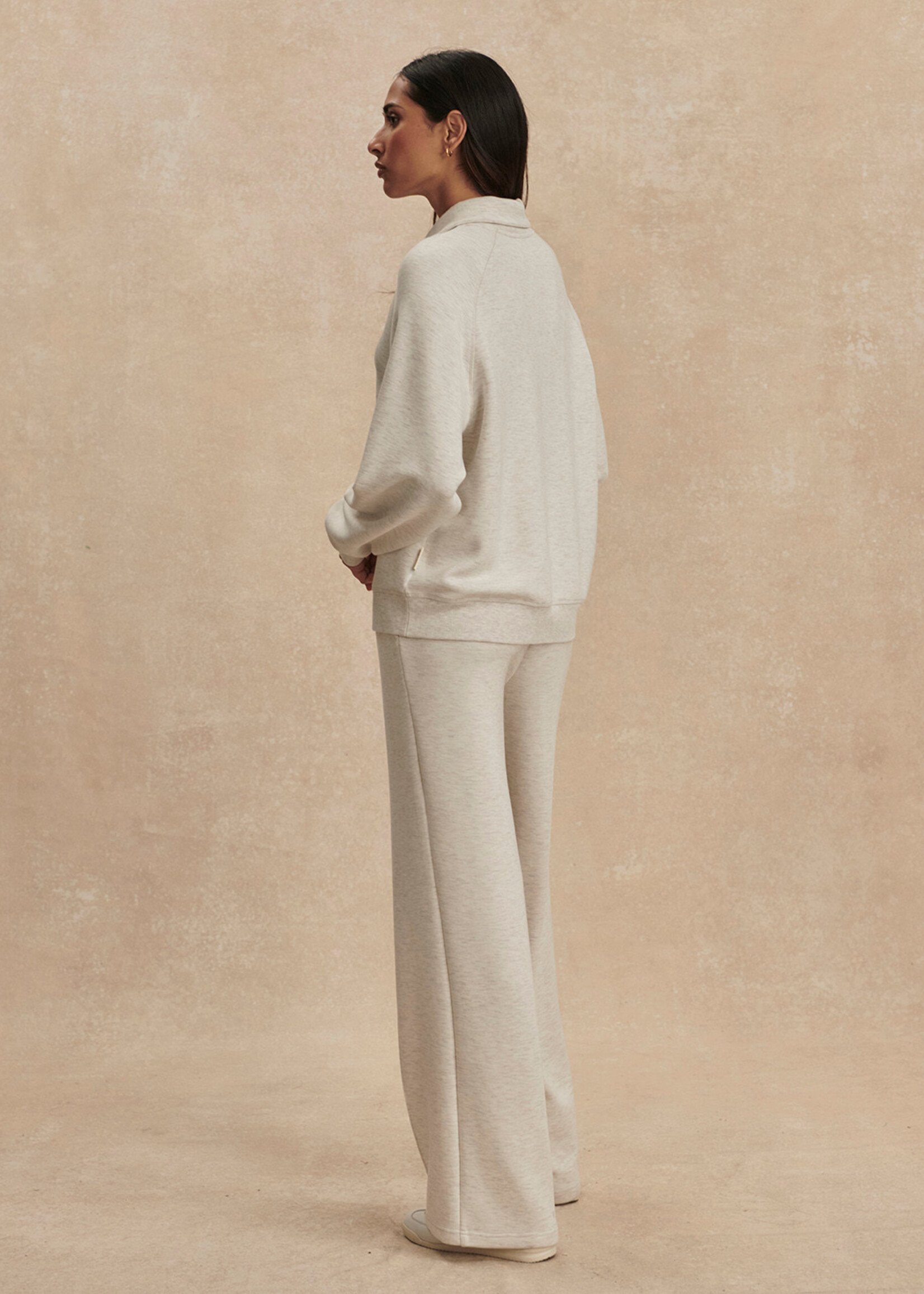 Varley Selene Half Zip Sweat Ivory Marl