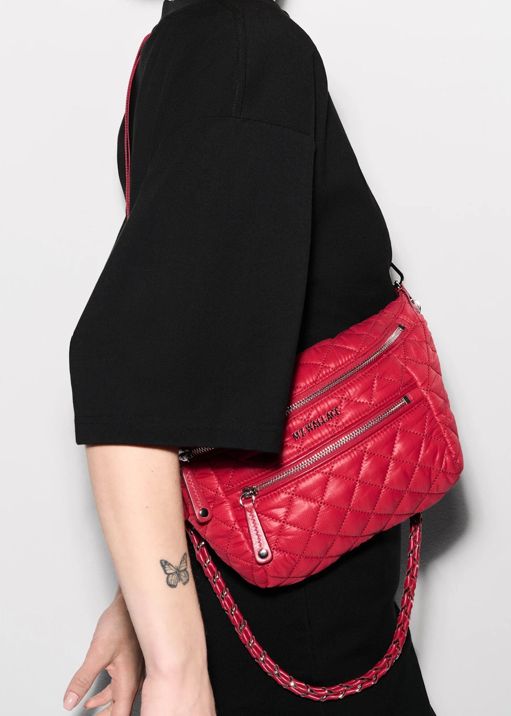 MZ Wallace Small Crosby Crossbody Sling Apple