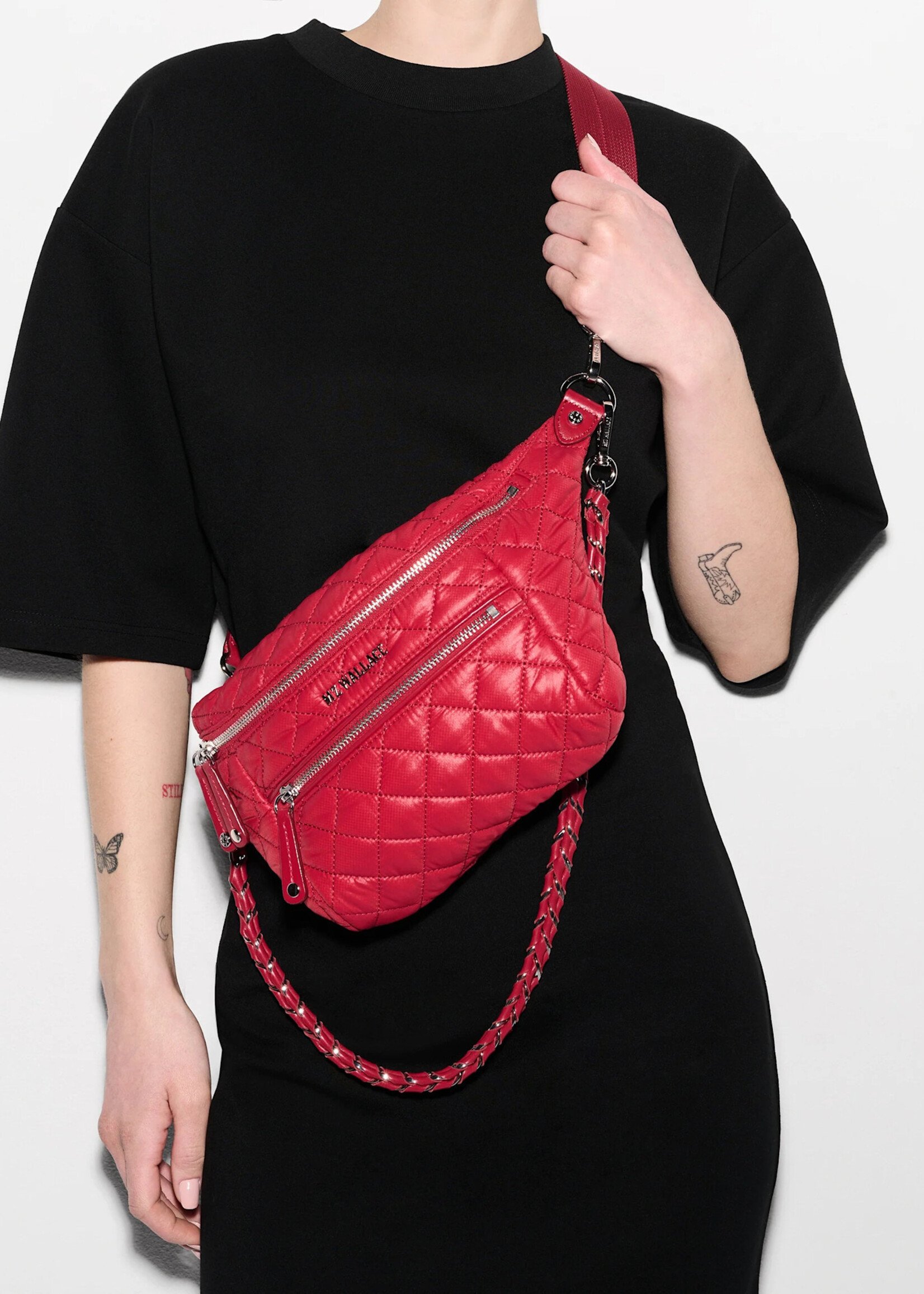 MZ Wallace Small Crosby Crossbody Sling Apple