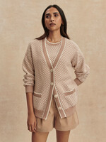 Varley Tarran Stitch Knit Cardigan Light Taupe