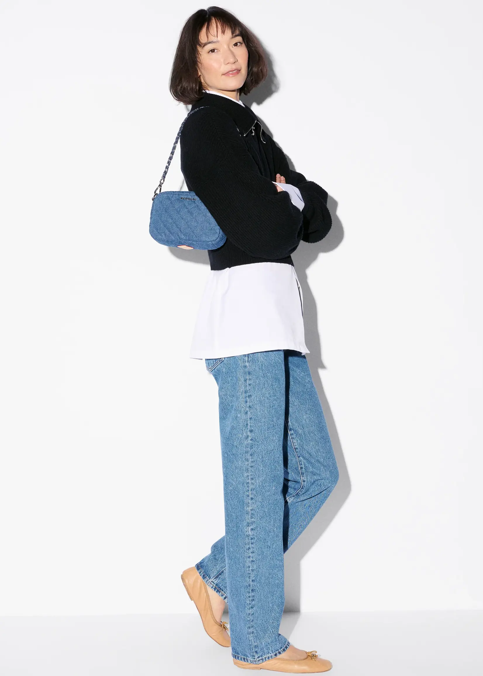 MZ Wallace Mini Crosby Crossbody True Blue Denim