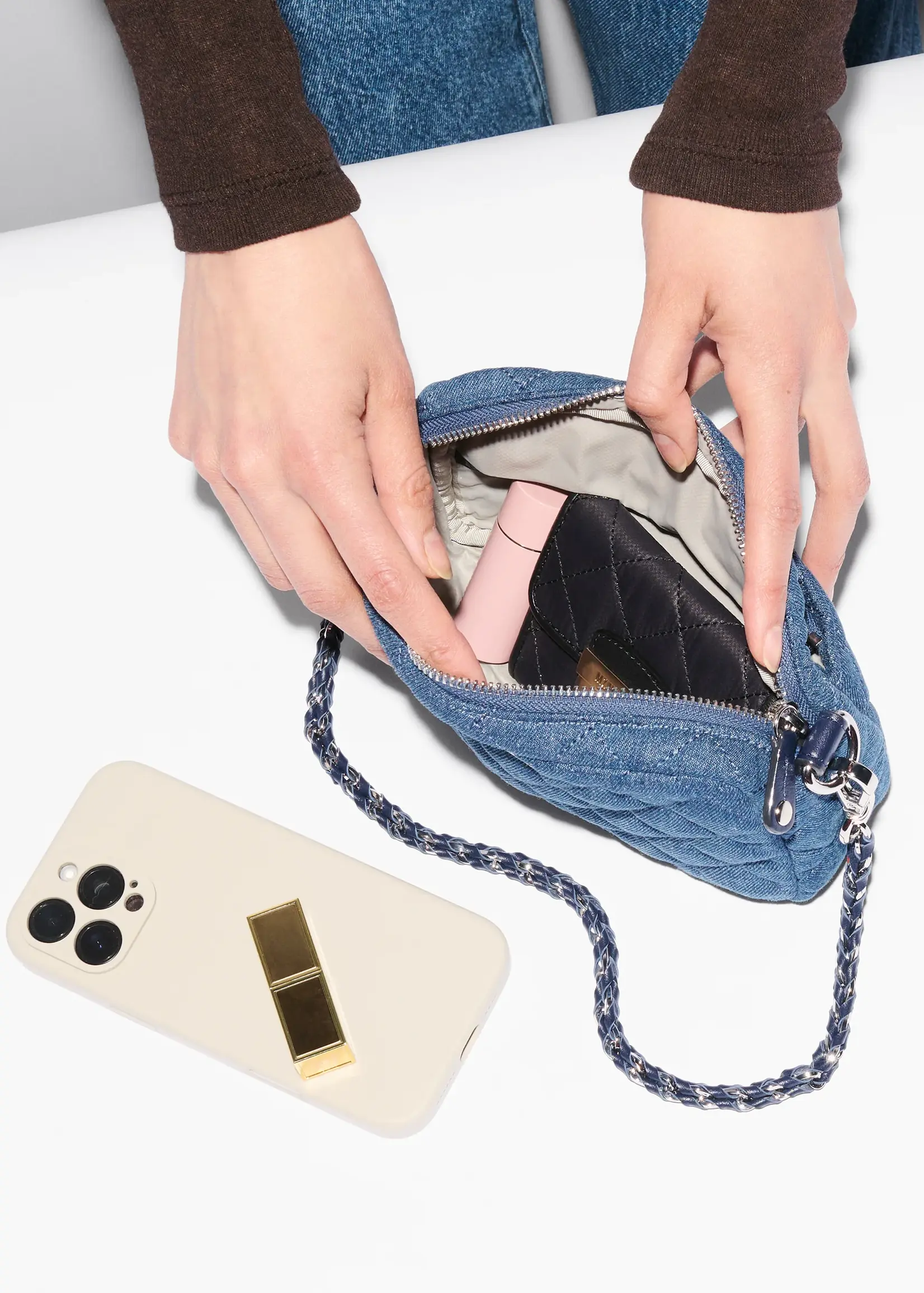 MZ Wallace Mini Crosby Crossbody True Blue Denim