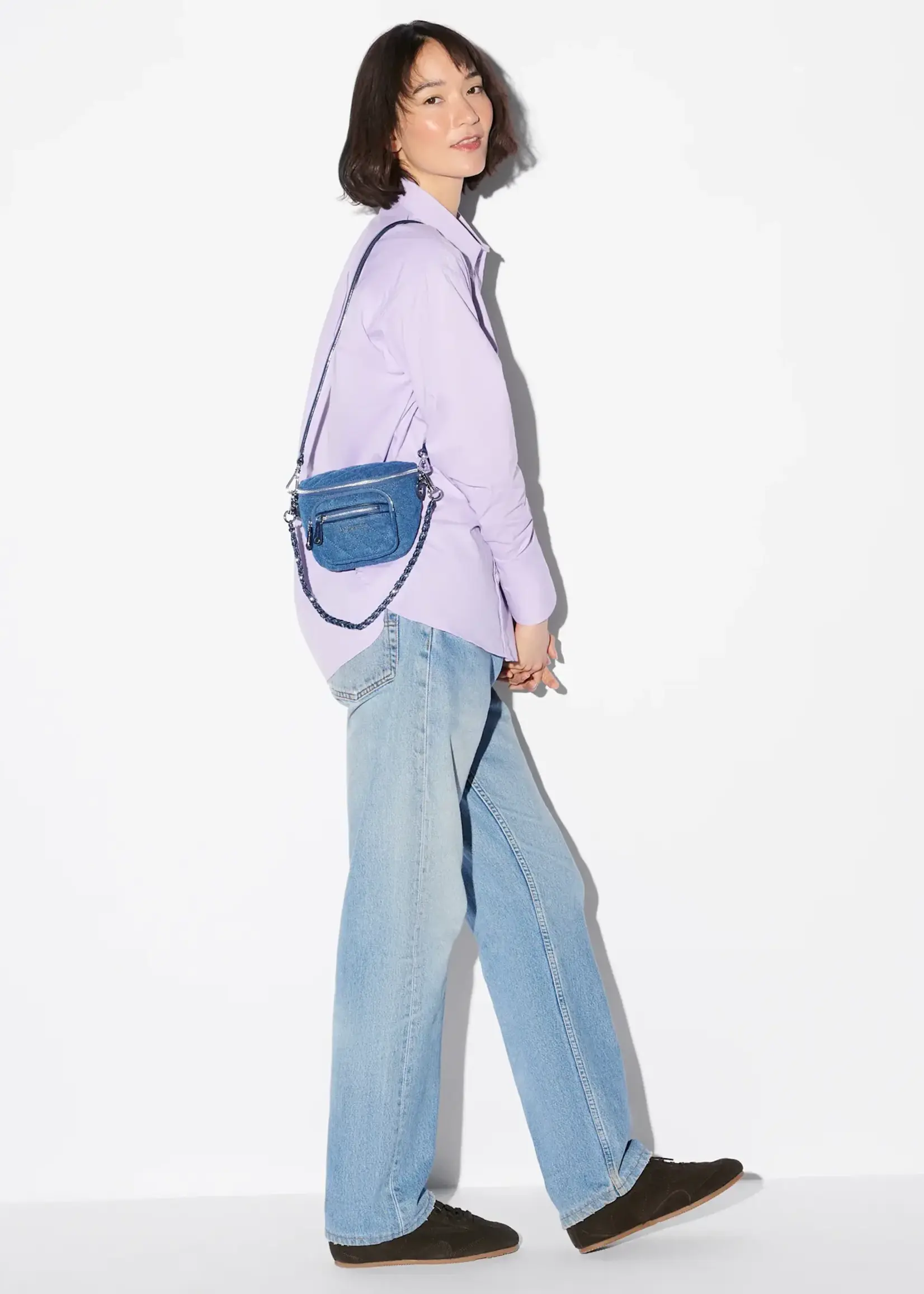 MZ Wallace Micro Crosby Sling True Blue Denim