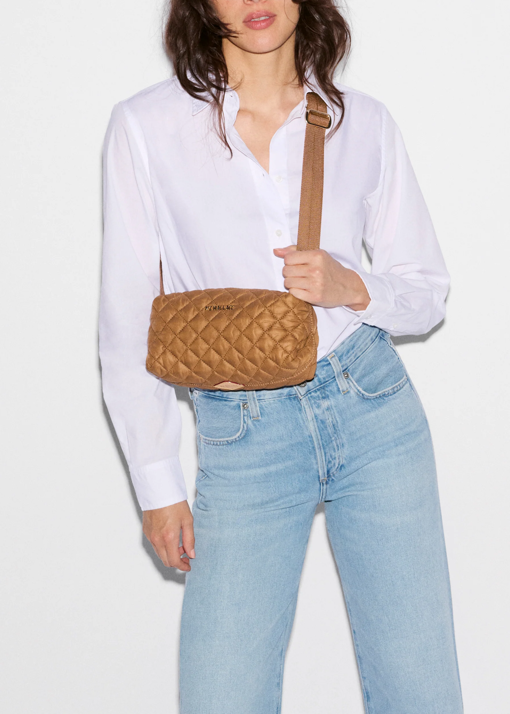 MZ Wallace Metro East West Crossbody Cognac