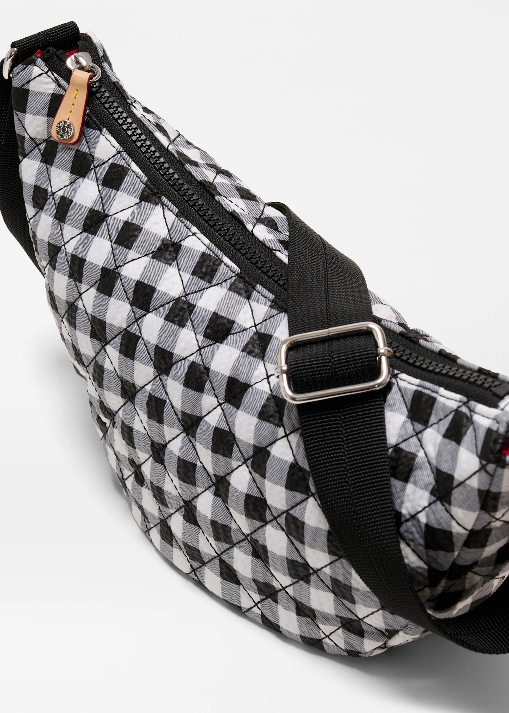 MZ Wallace Black/White Gingham Small Metro Smile Bag