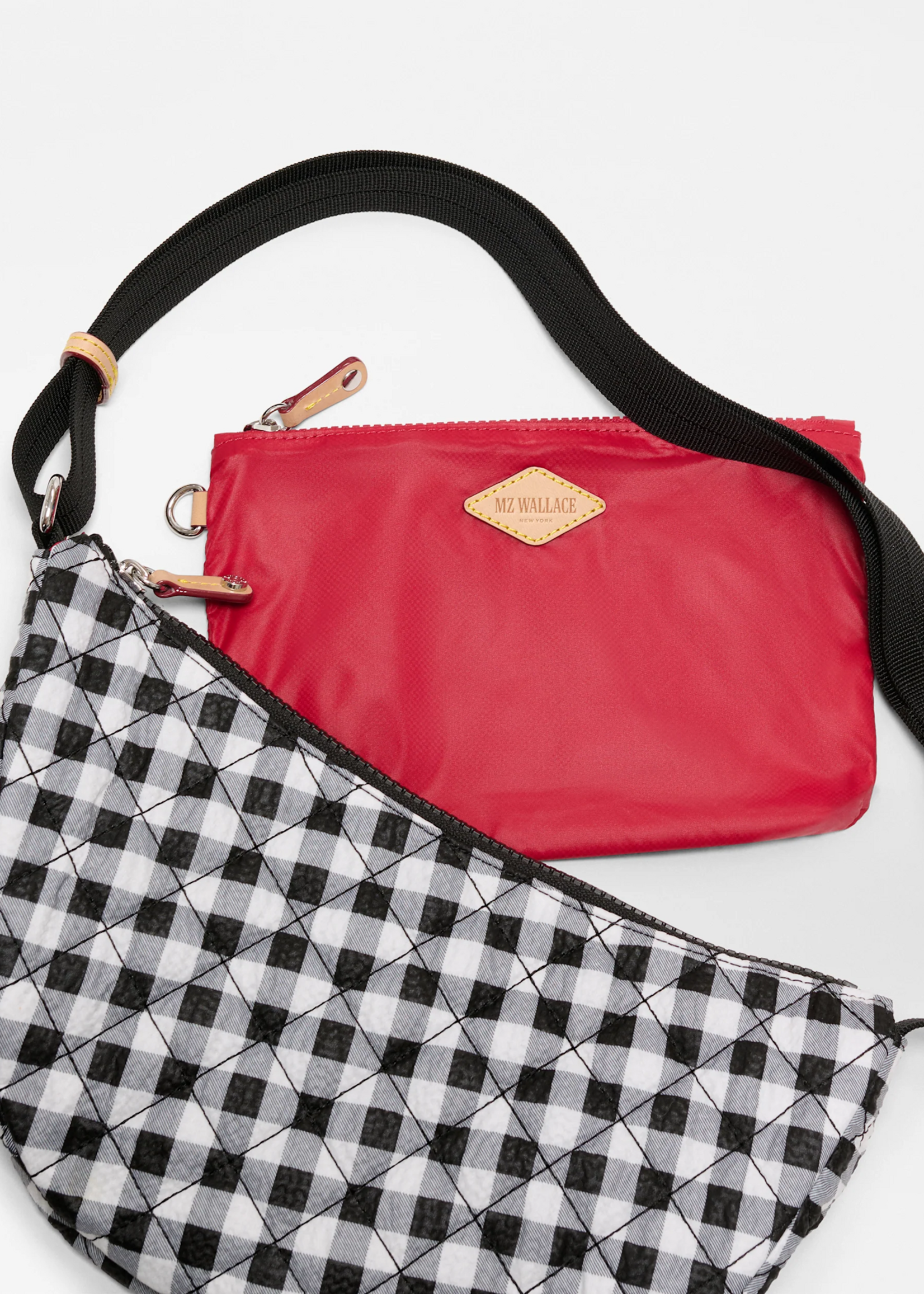 MZ Wallace Black/White Gingham Small Metro Smile Bag