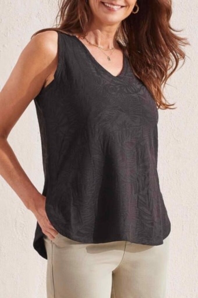 Tribal V-Neck with Curved Hem