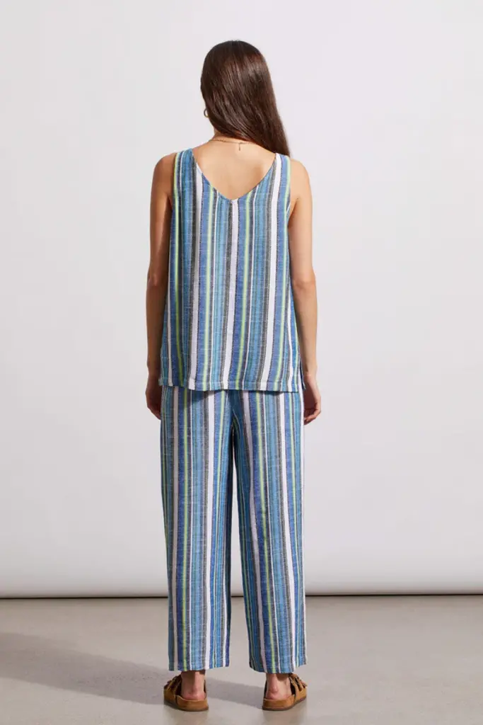 Tribal *Linen Blend Striped Button