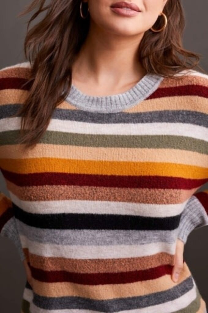 Tribal Striped Crew Neck