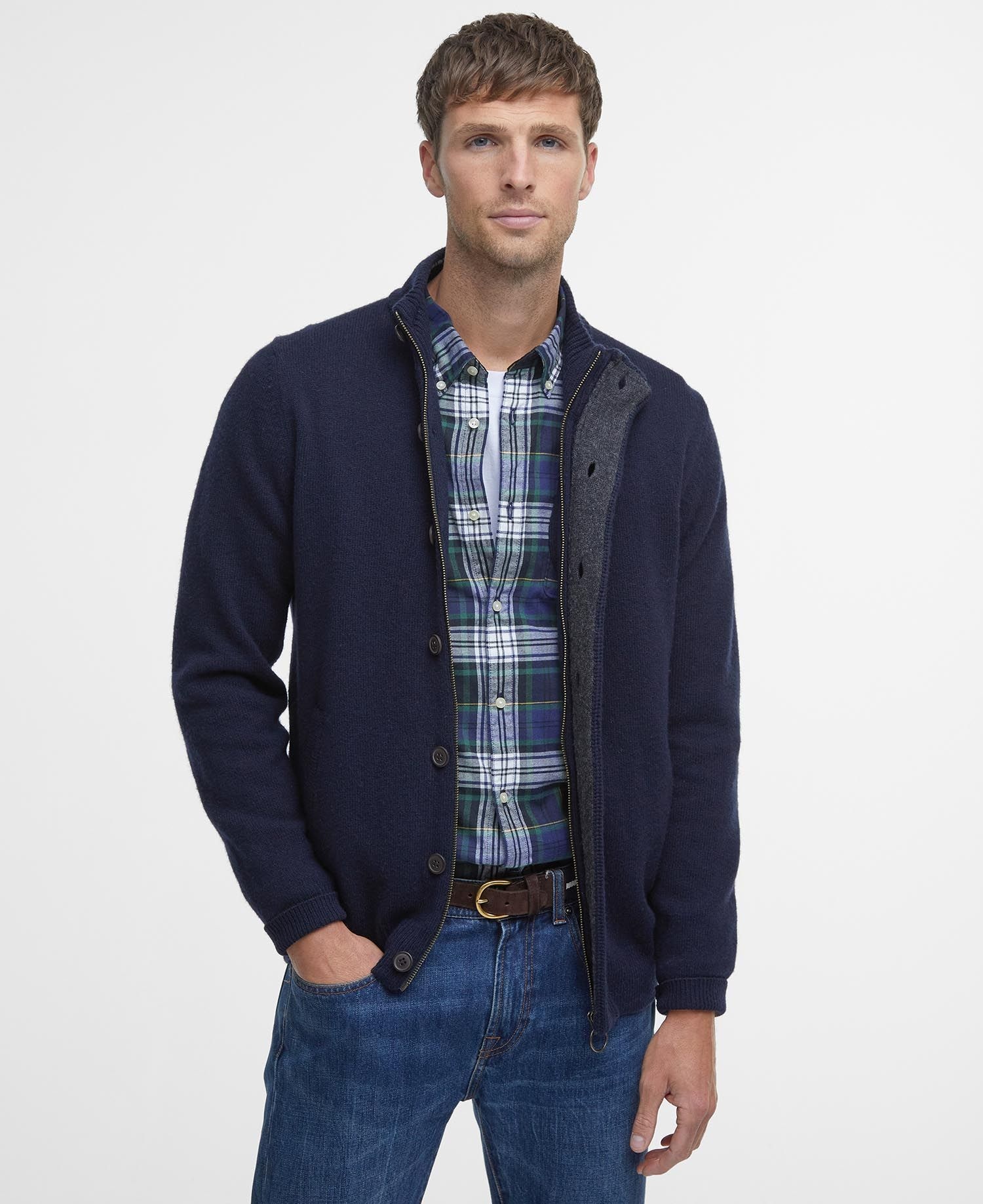 Men's barbour patch zip through sweater new arrivals