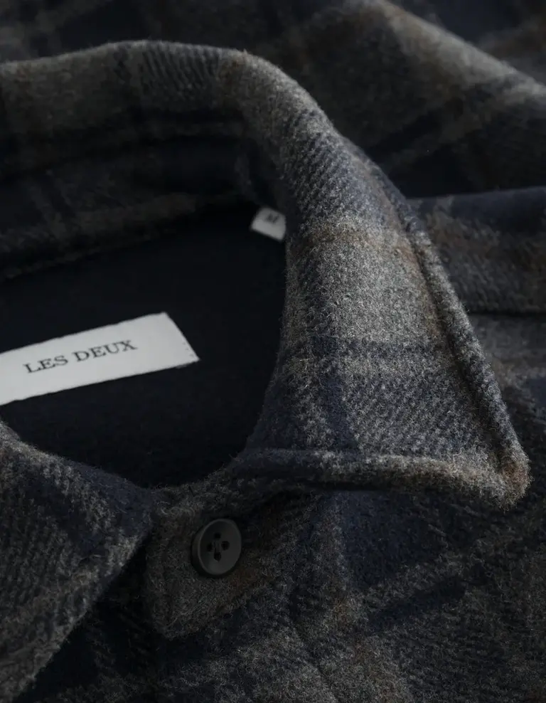 Les Deux Jason Check Wool Overshirt 2.0