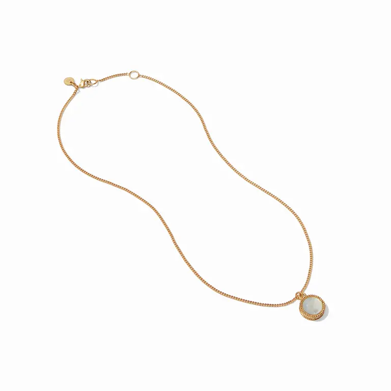 Julie Vos Fleur De Lis Solitaire Necklace -Raspberry main image 0